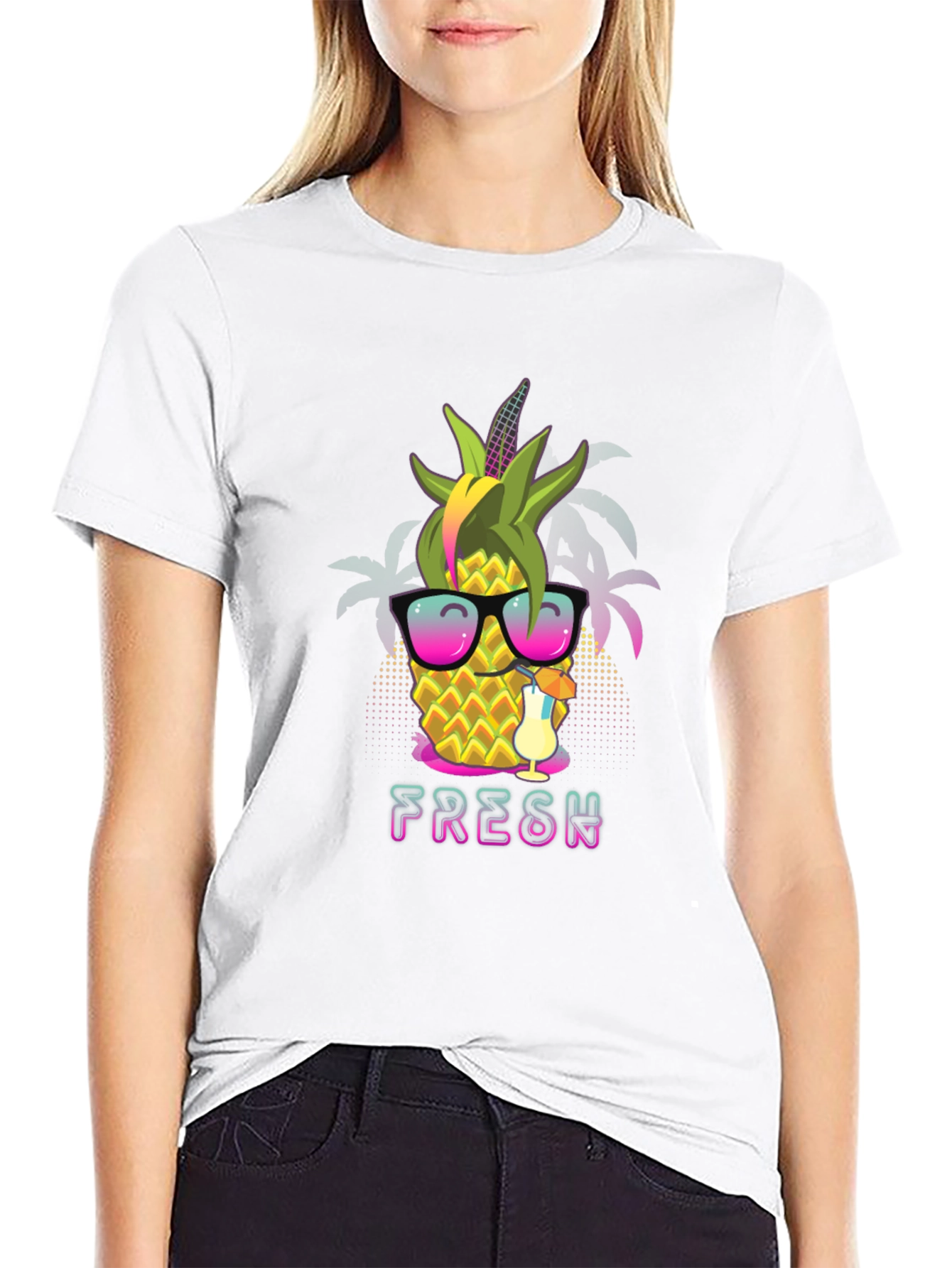 Fresh Pineapple Graphic T-Shirt - Summer Vibes