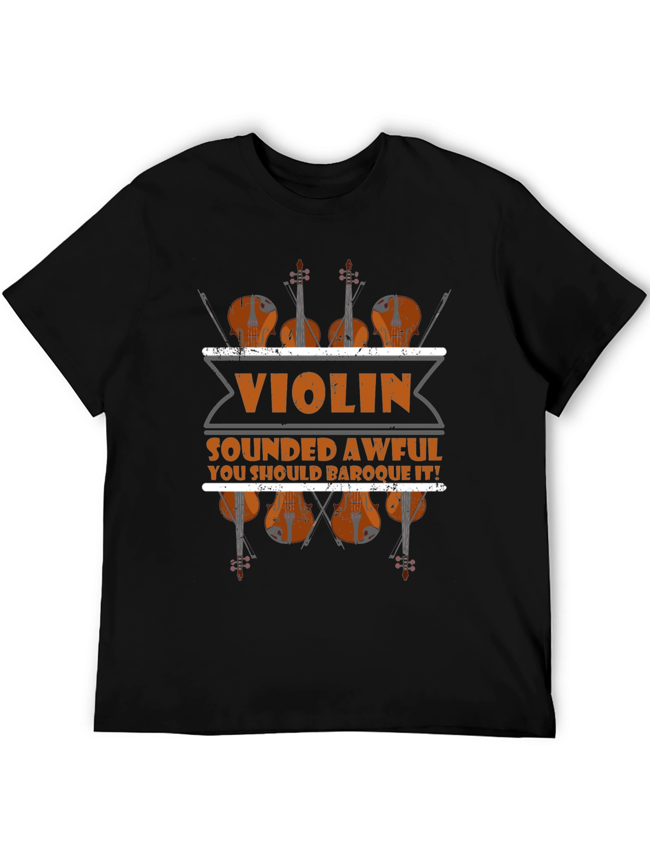 Violin Sounded Awful Baroque It Black Graphic Tee
