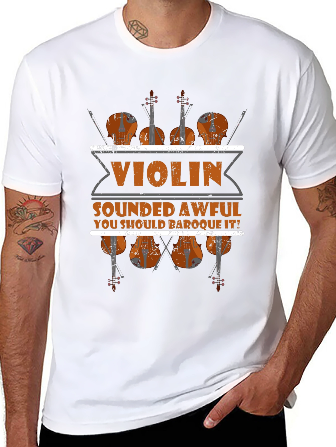 Violin Sounded Awful Baroque It Black Graphic Tee