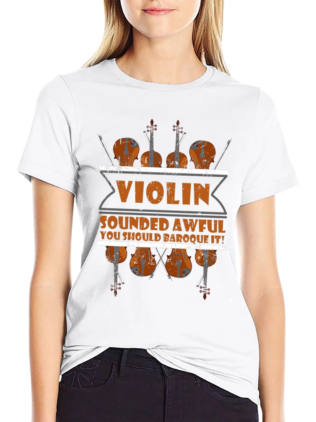 Violin Sounded Awful Baroque It Black Graphic Tee