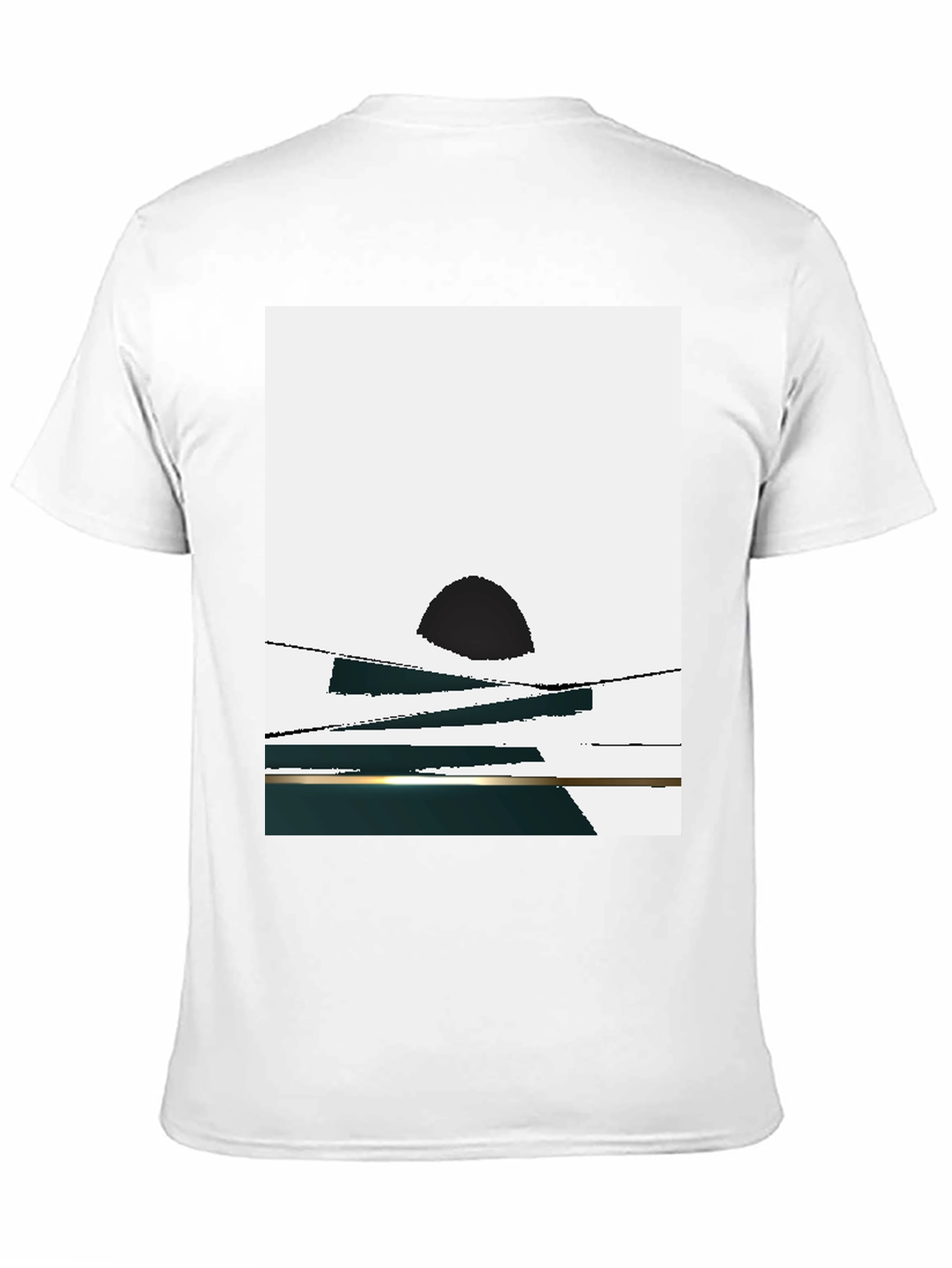 Abstract Sunset Graphic Tee - Black Casual T-Shirt