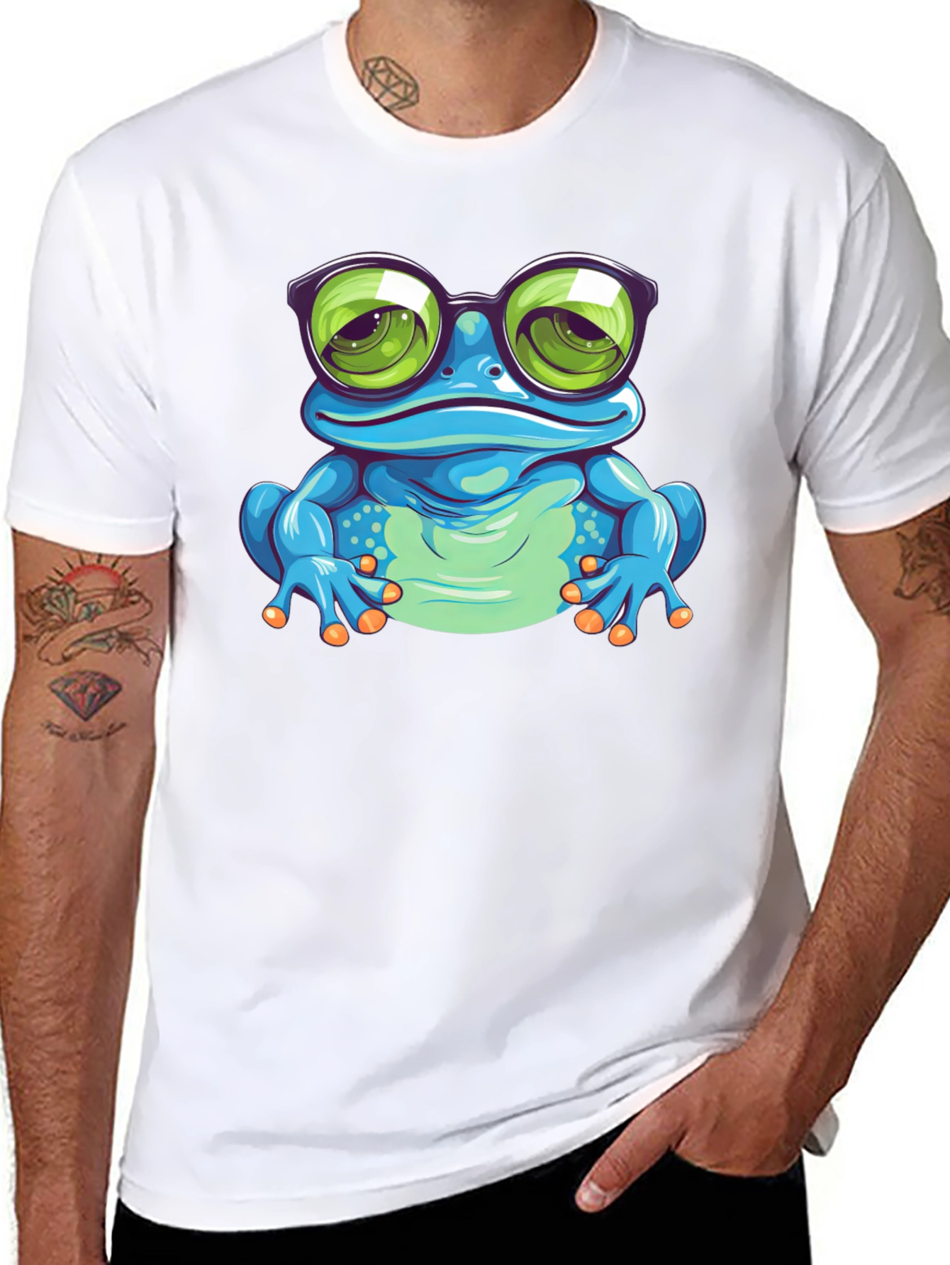 Cool Frog Graphic Tee - Stylish Mens Black T-Shirt
