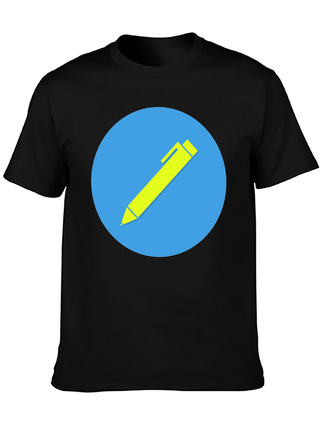 Stylish Black T-Shirt with Creative Pen Graphic