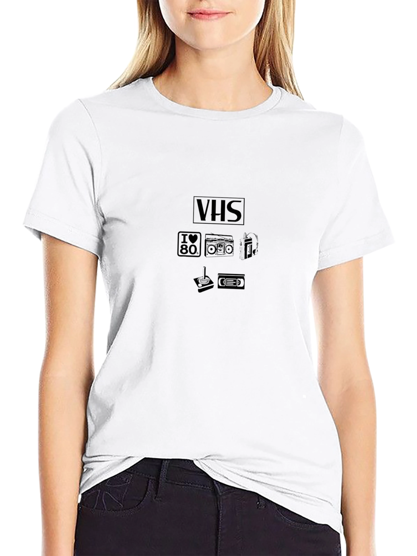 Retro VHS Era Graphic Tee - Black