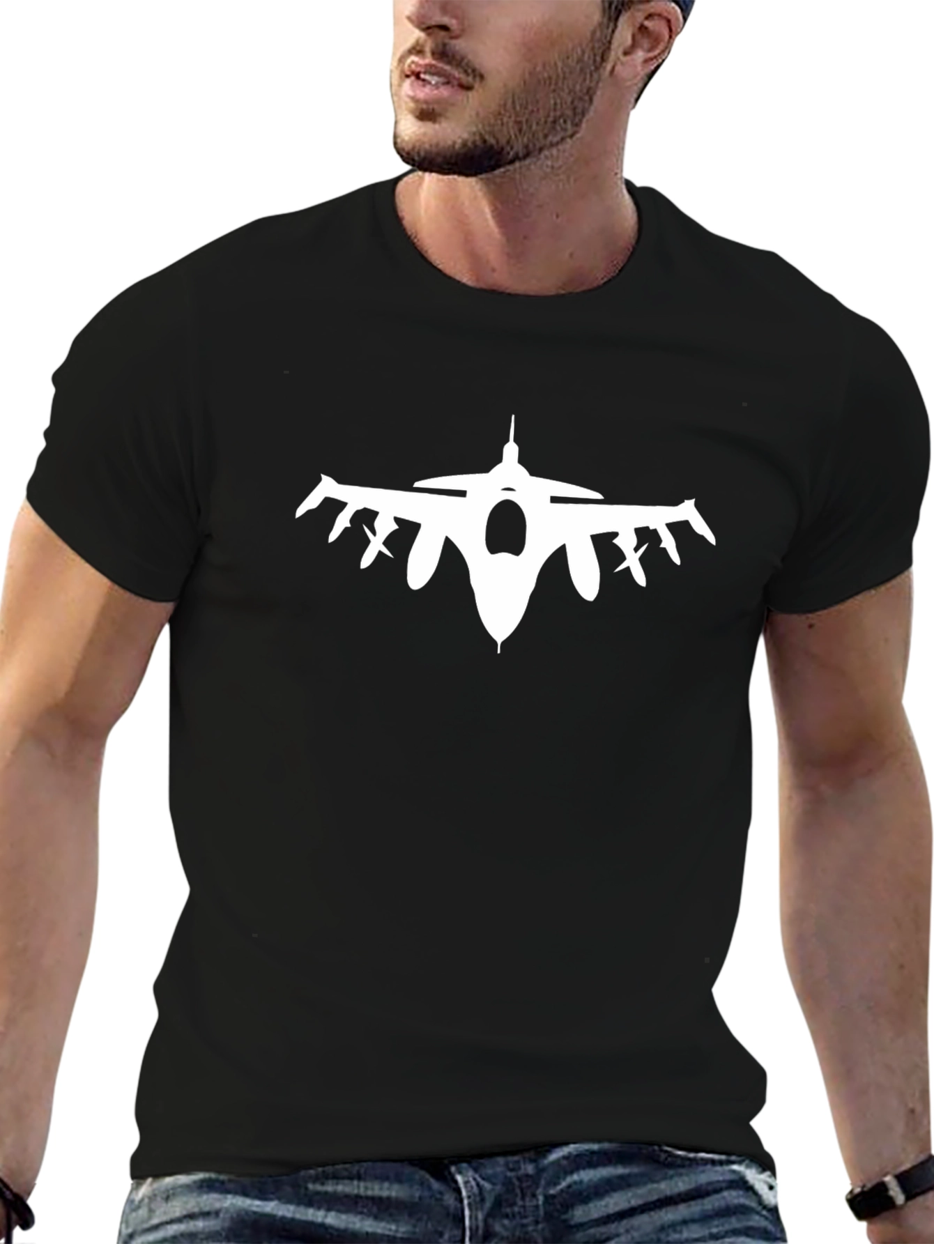 Jet Fighter Silhouette T-Shirt - Cool Graphic Tee