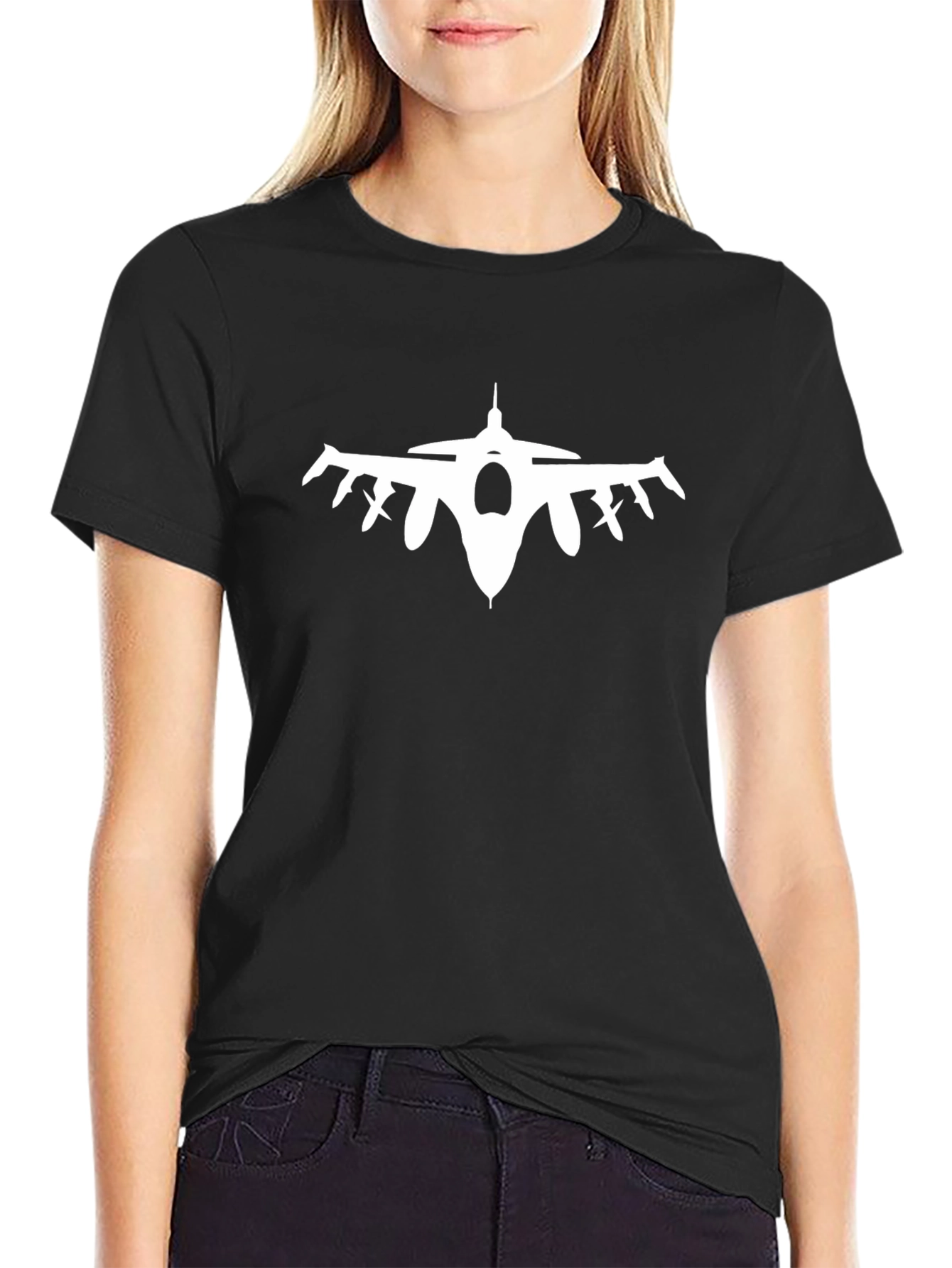 Jet Fighter Silhouette T-Shirt - Cool Graphic Tee