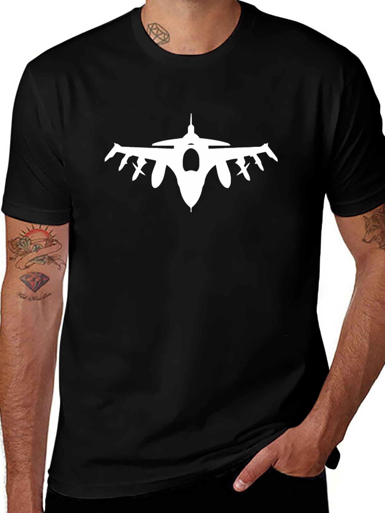 Jet Fighter Silhouette T-Shirt - Cool Graphic Tee