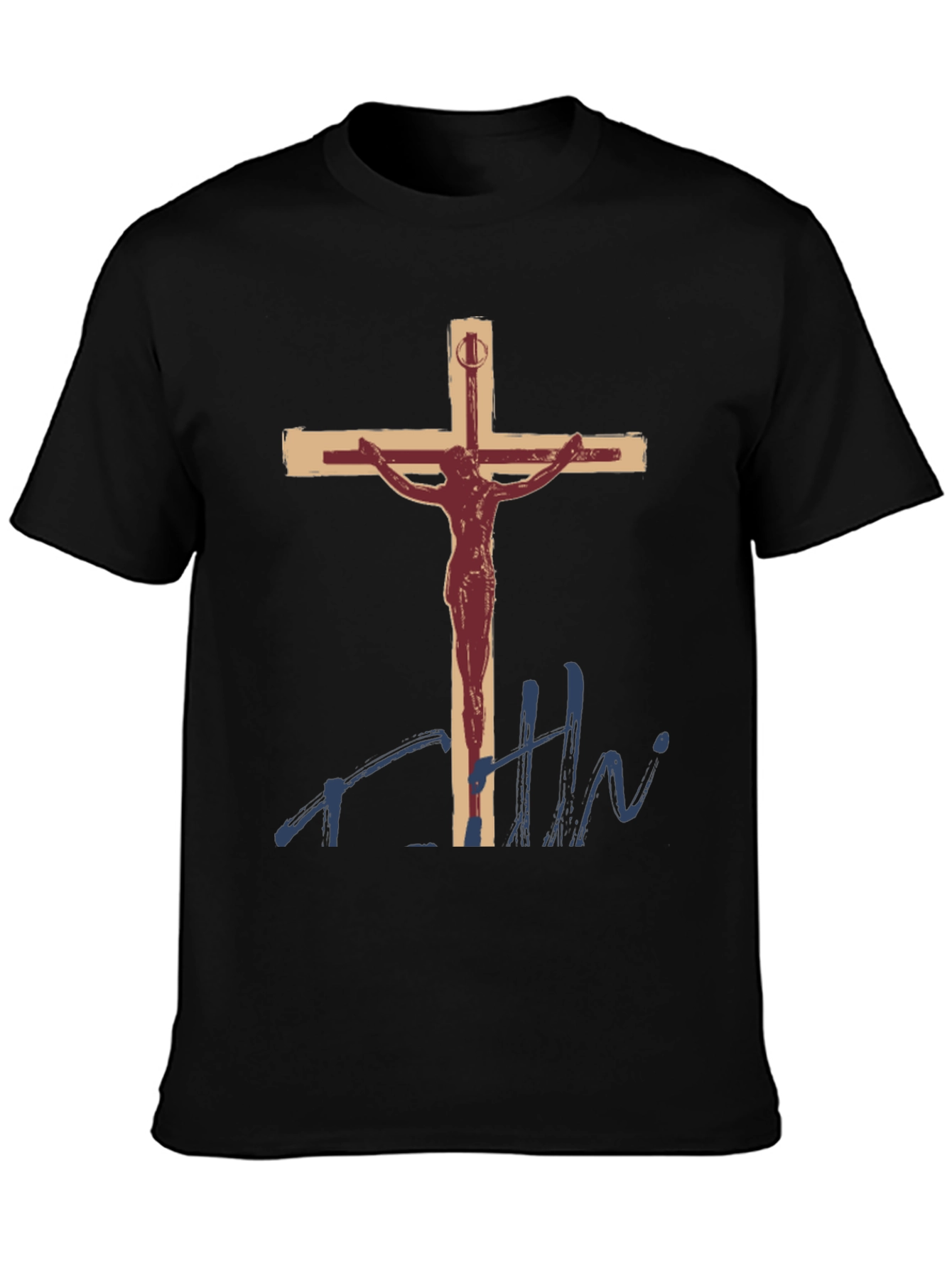 Crucifix Graphic T-Shirt - Religious Art Tee