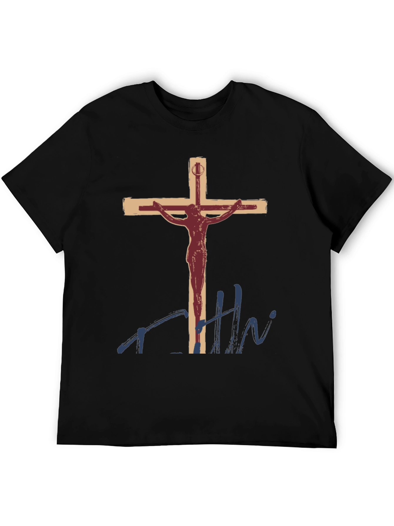Crucifix Graphic T-Shirt - Religious Art Tee