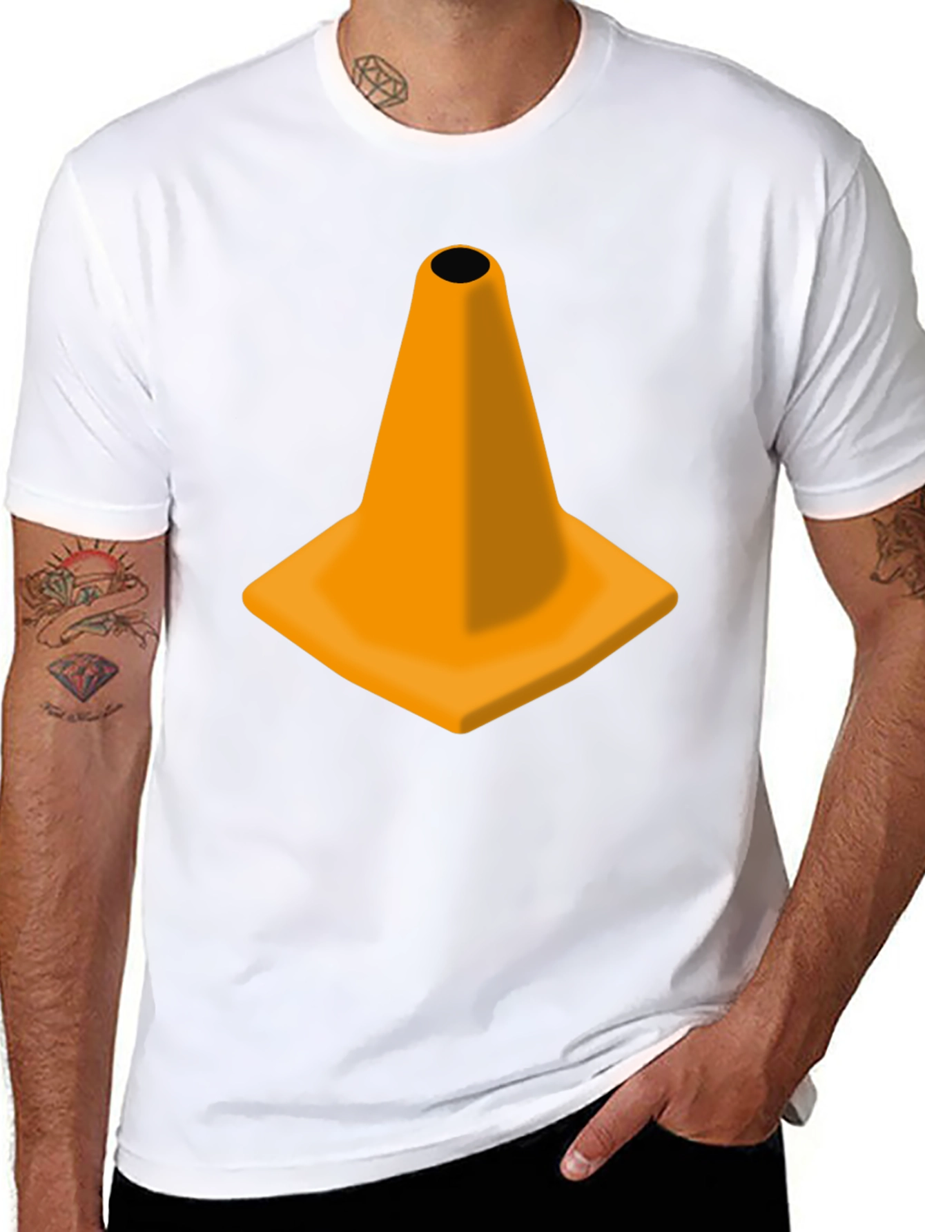 Traffic Cone Graphic Black Tee