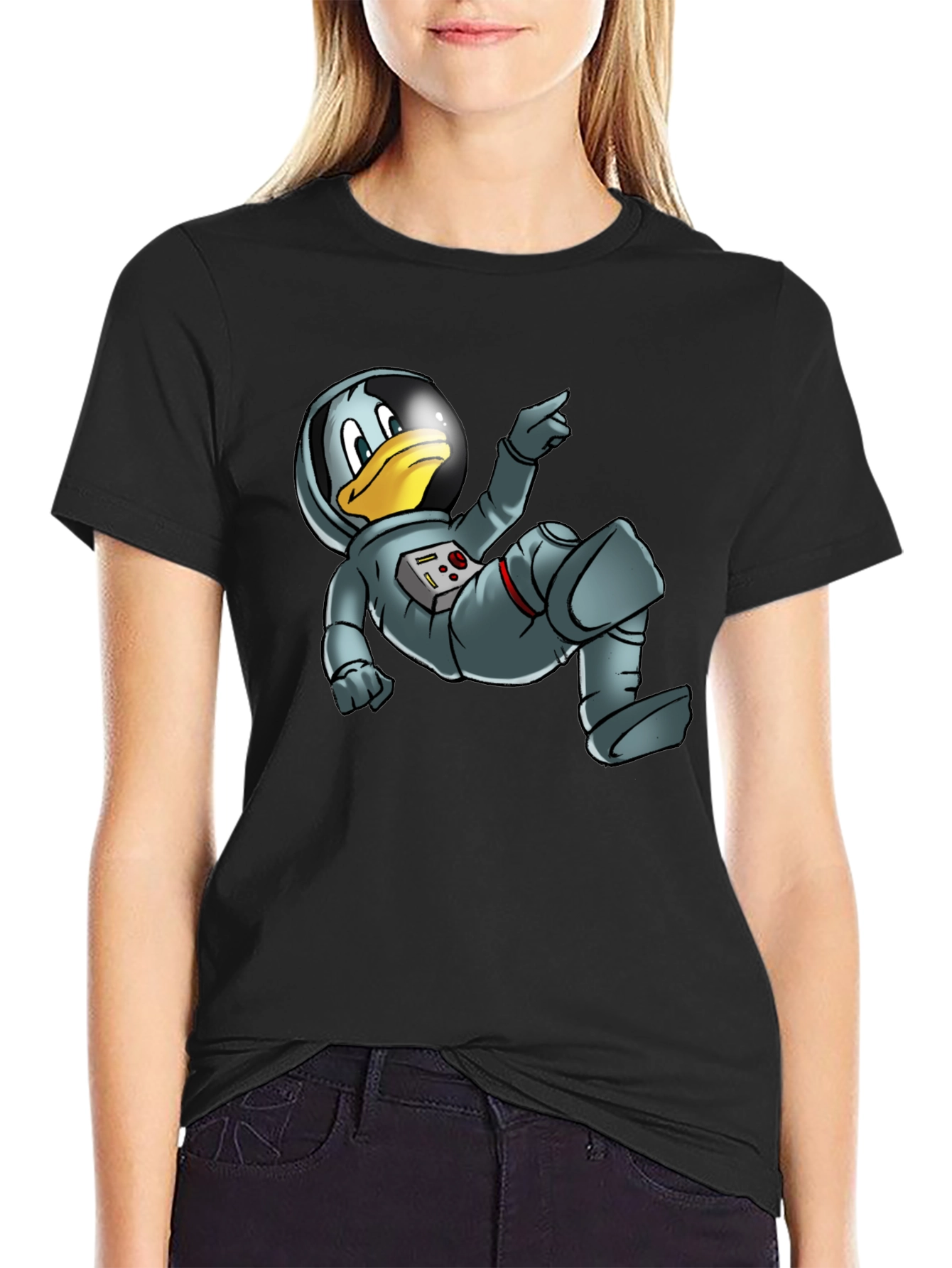 Astronaut Duck Graphic Tee - Black