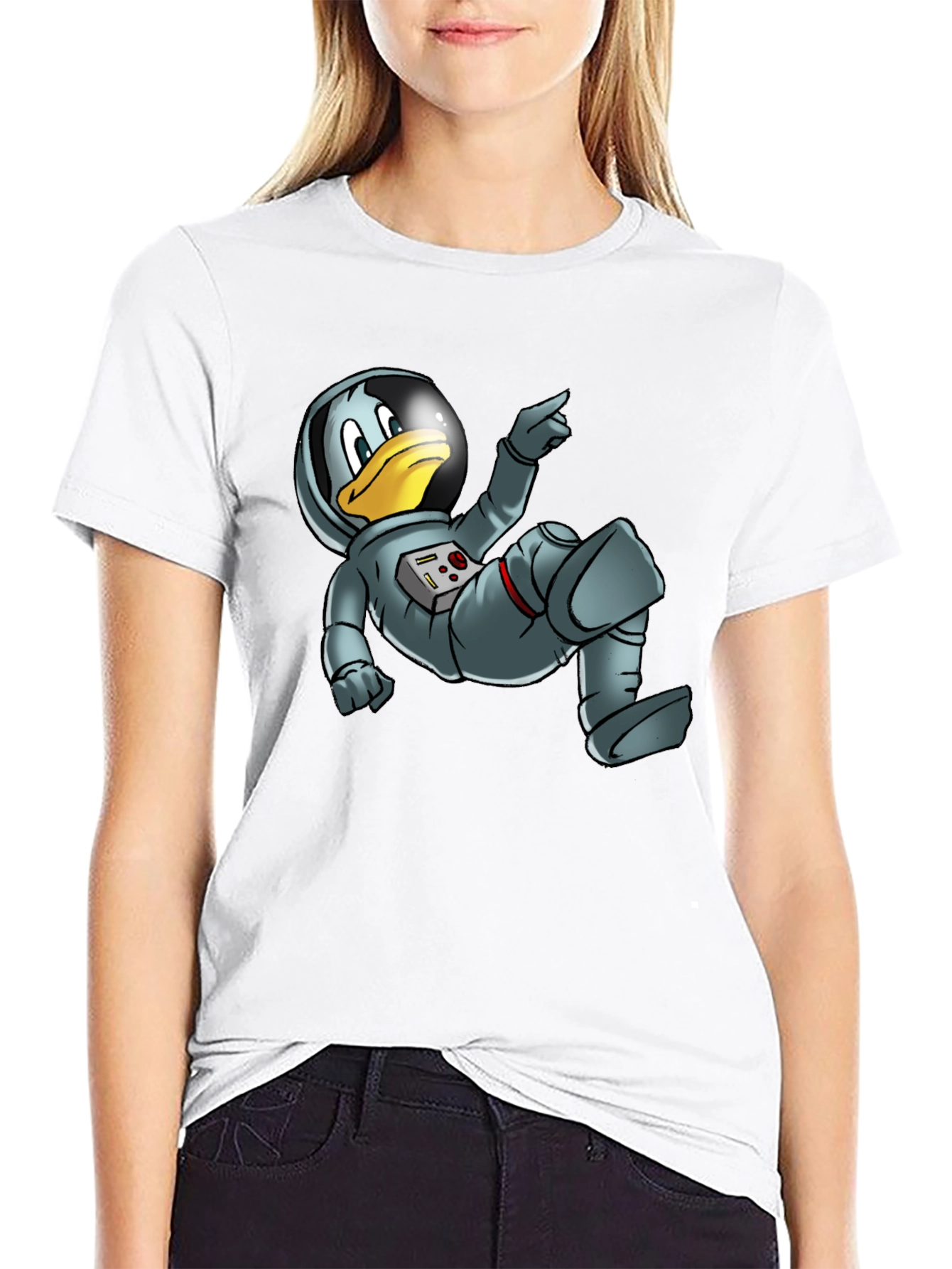Astronaut Duck Graphic Tee - Black