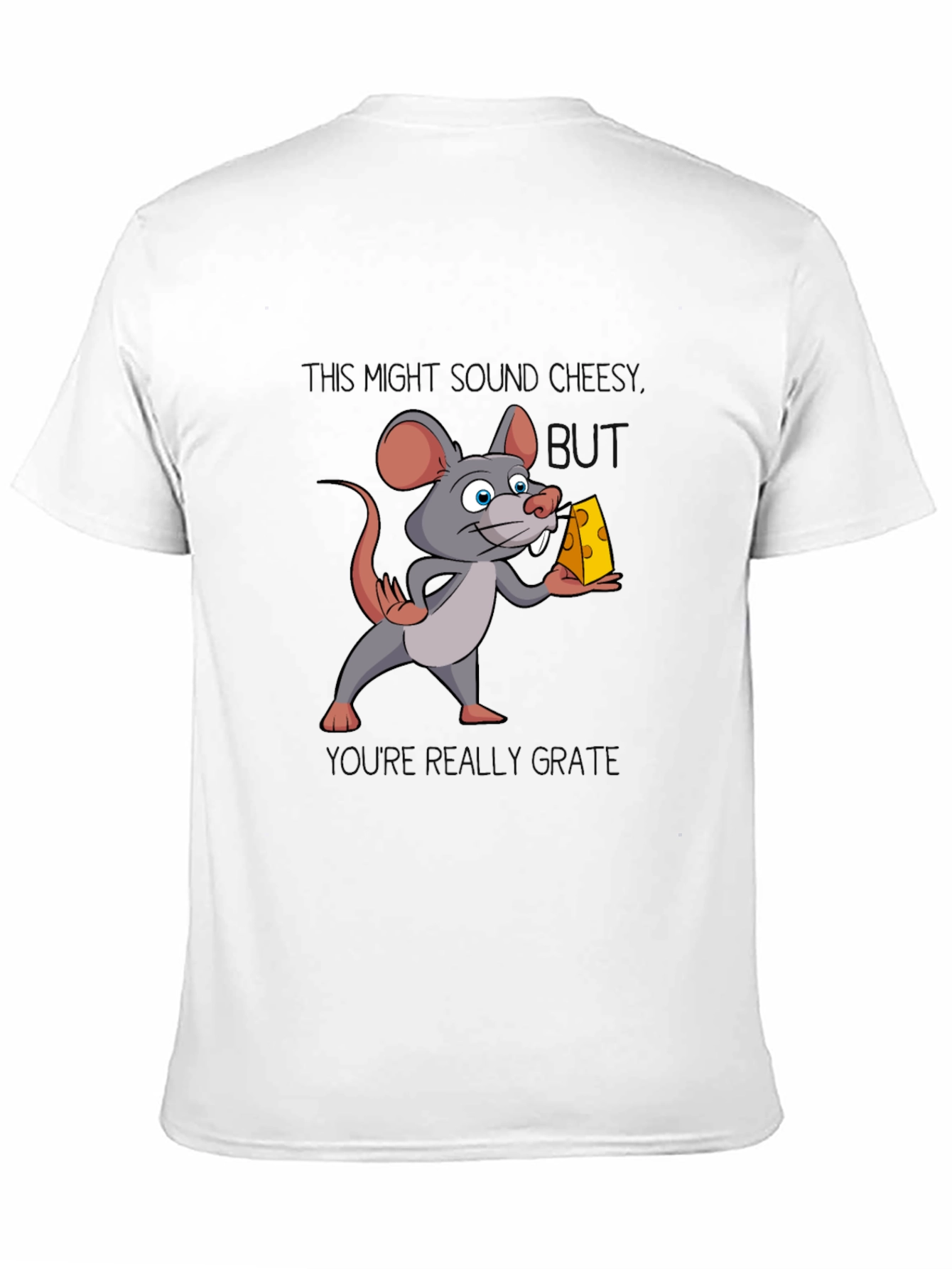 Funny Mouse Cheese Humor Graphic T-Shirt