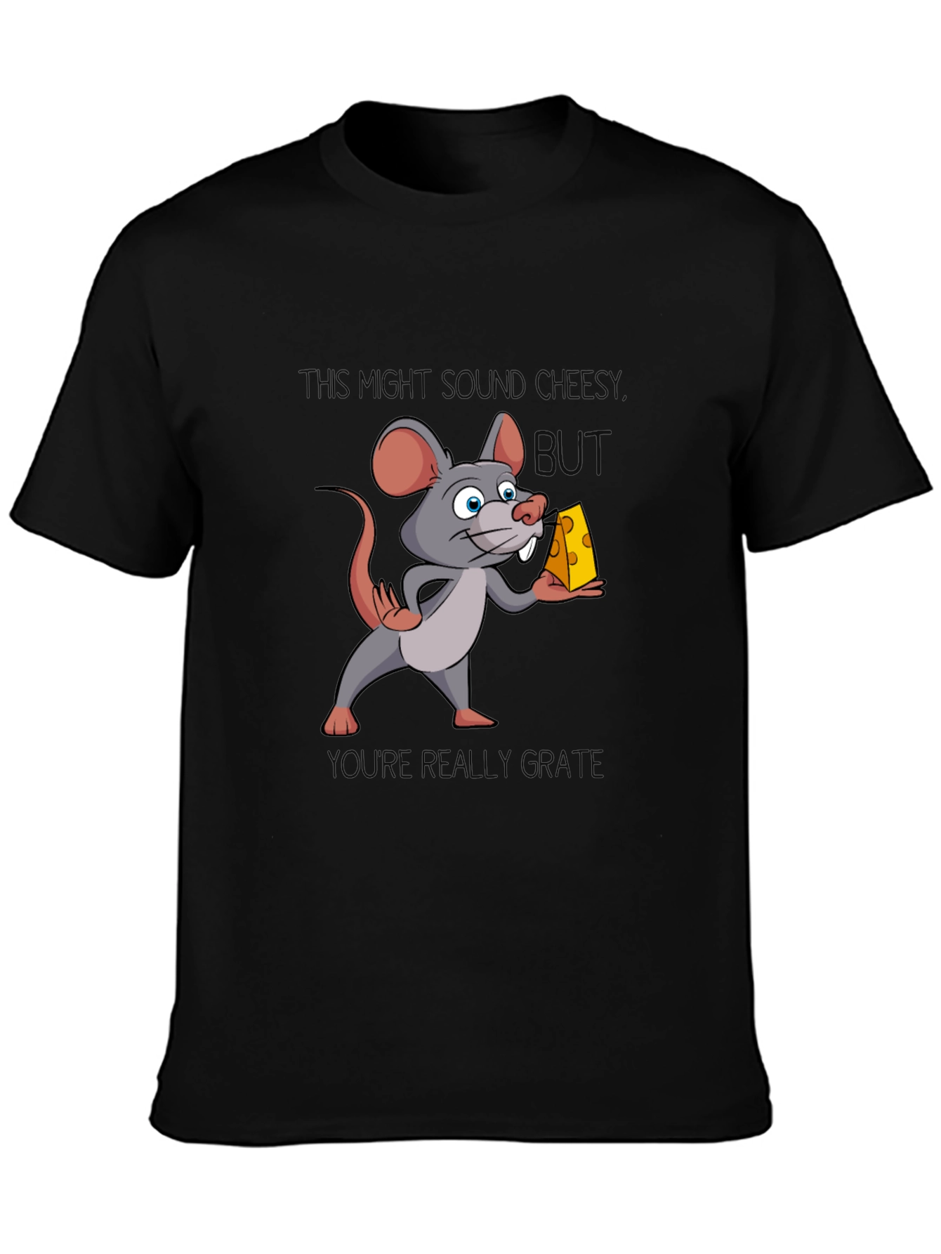 Funny Mouse Cheese Humor Graphic T-Shirt