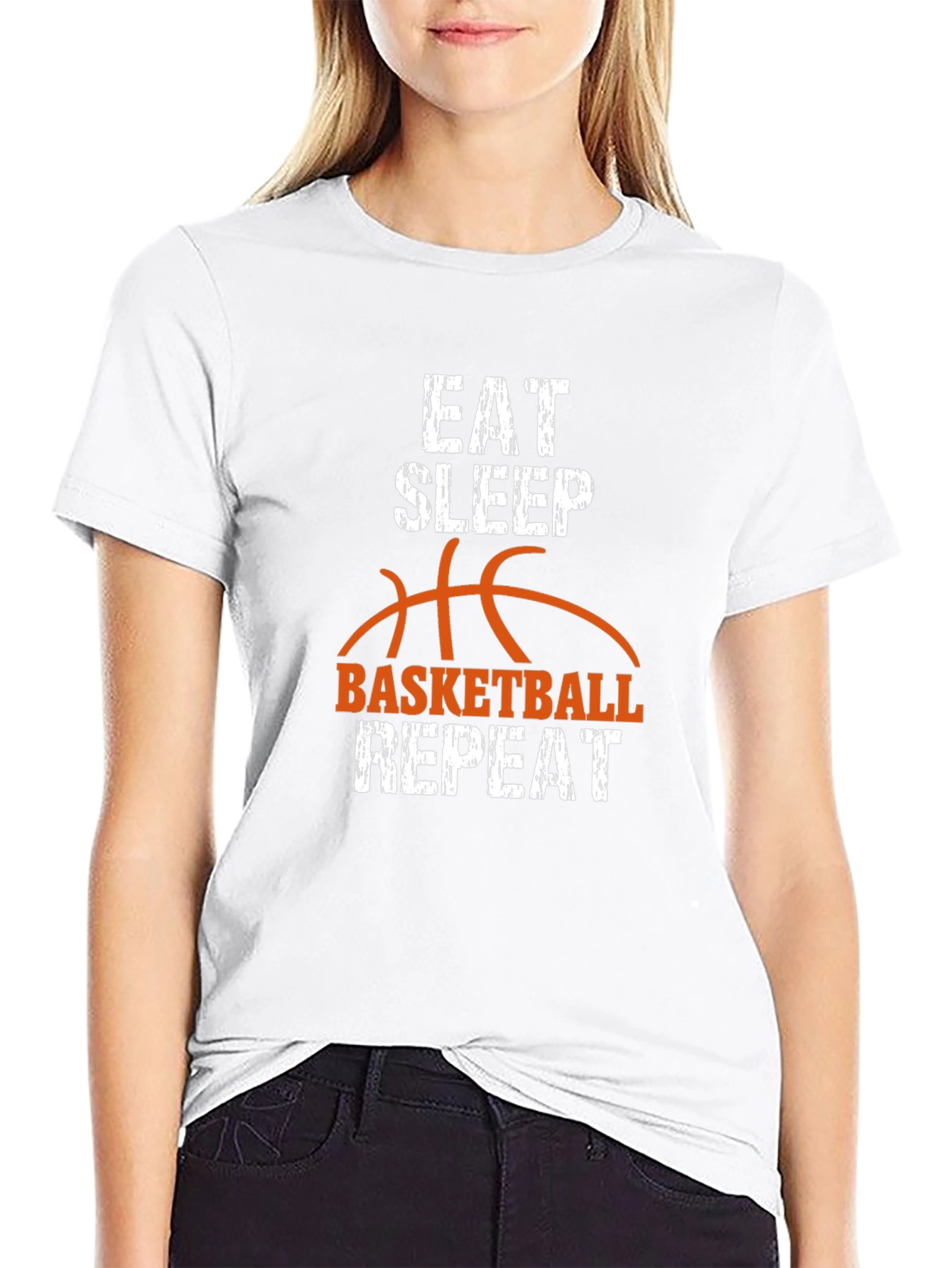 Eat Sleep Basketball Repeat Graphic Tee