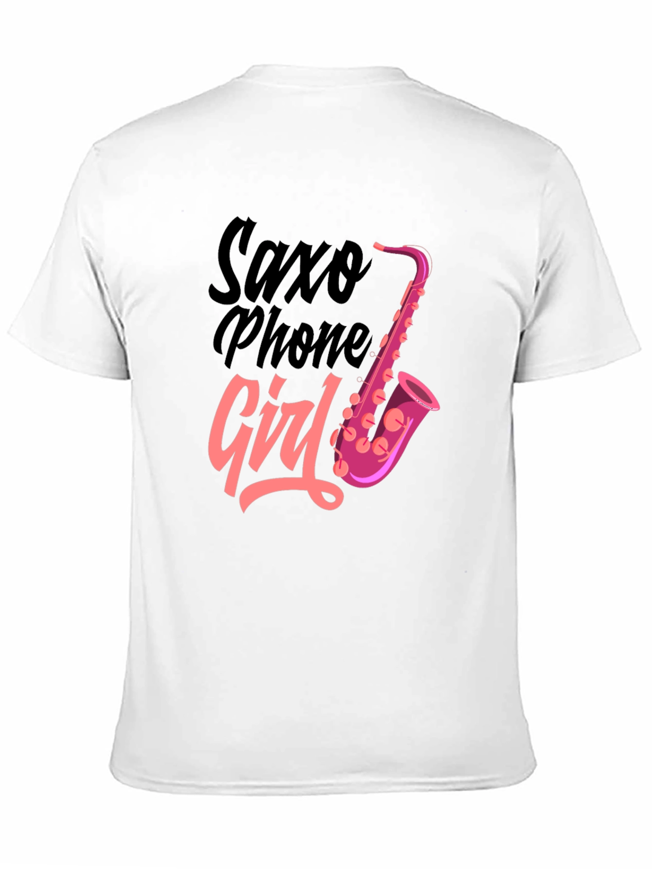 Saxophone Girl Graphic T-Shirt - Black