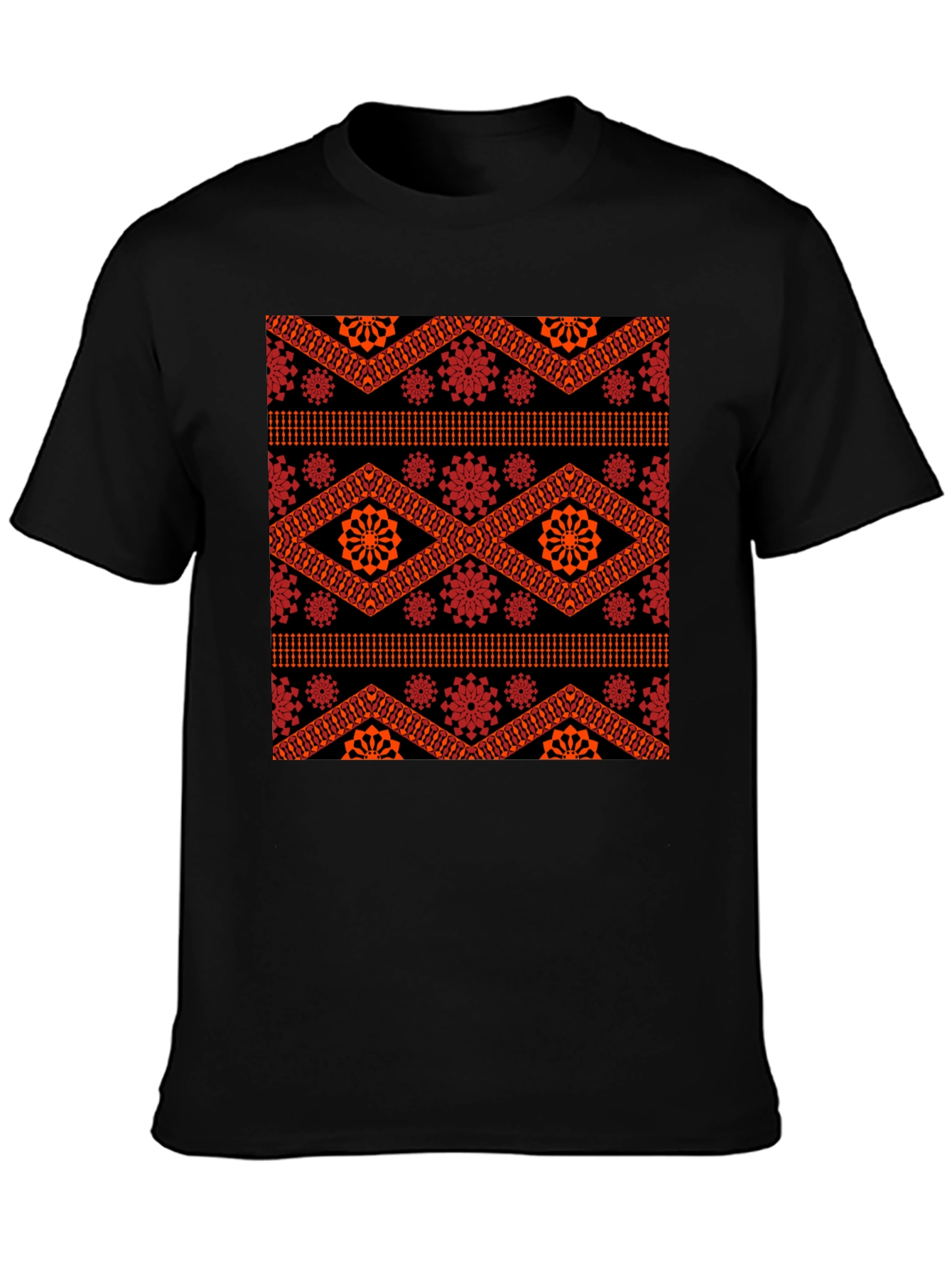 Patterned Black T-Shirt
