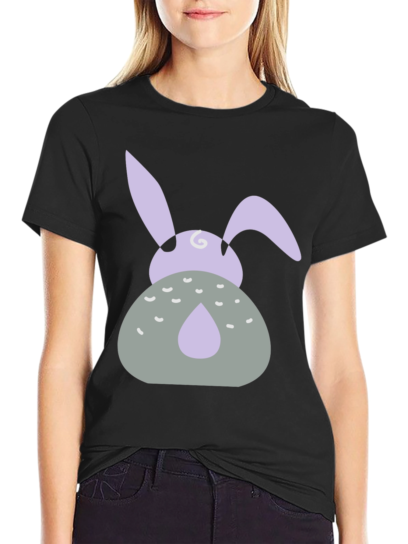Easter Bunny Graphic Tee - Black
