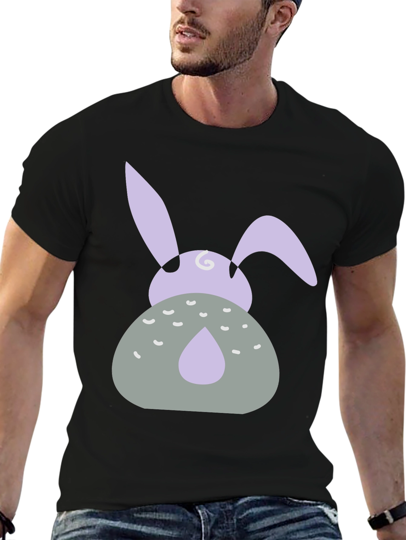 Easter Bunny Graphic Tee - Black