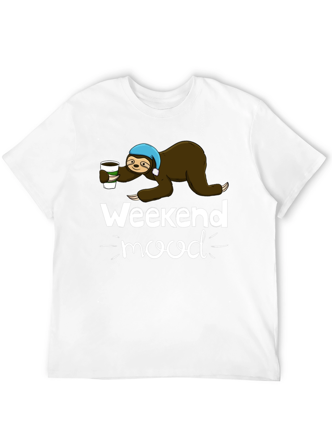 Weekend Mood Sloth Graphic Tee - Black