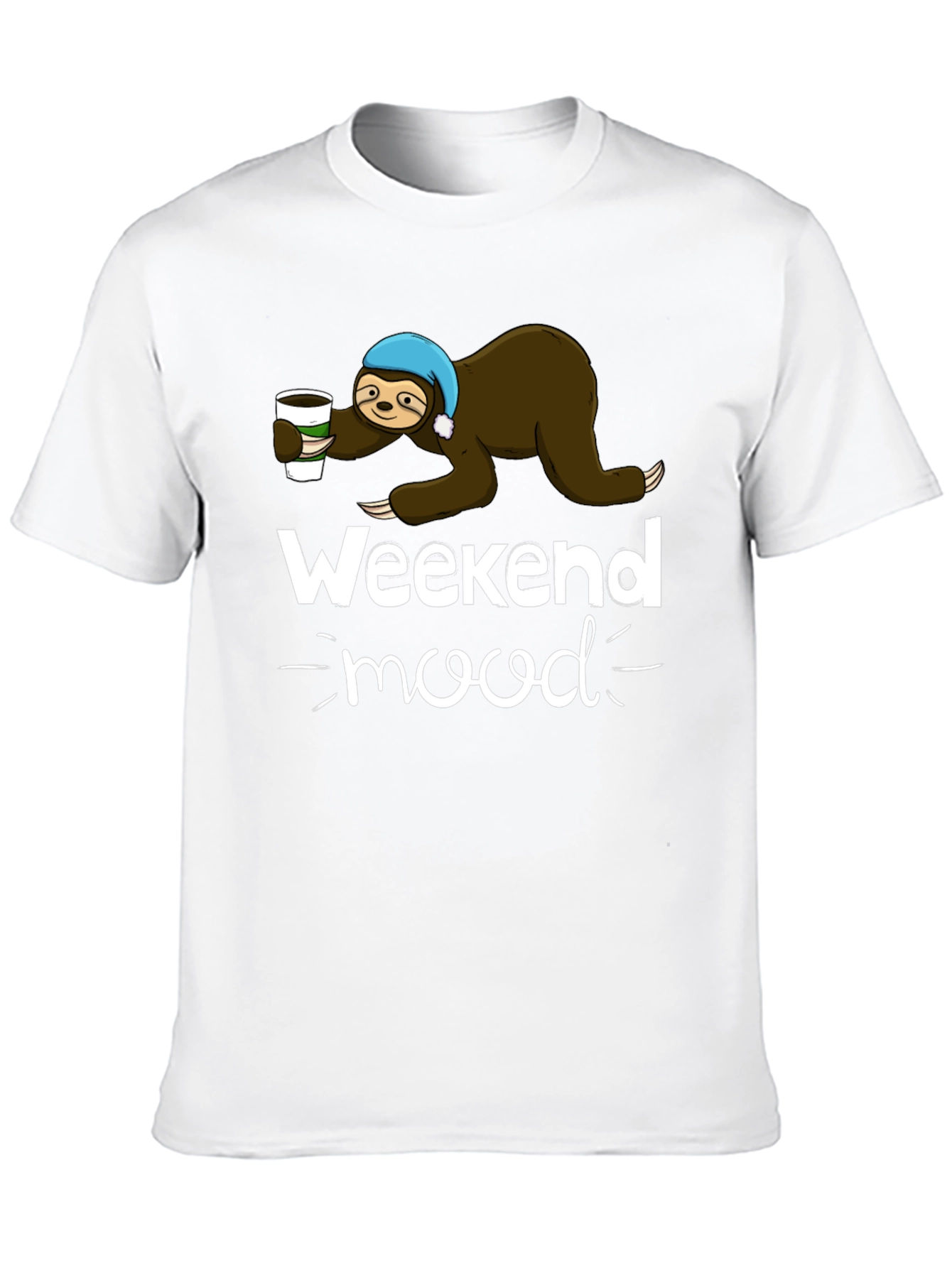 Weekend Mood Sloth Graphic Tee - Black