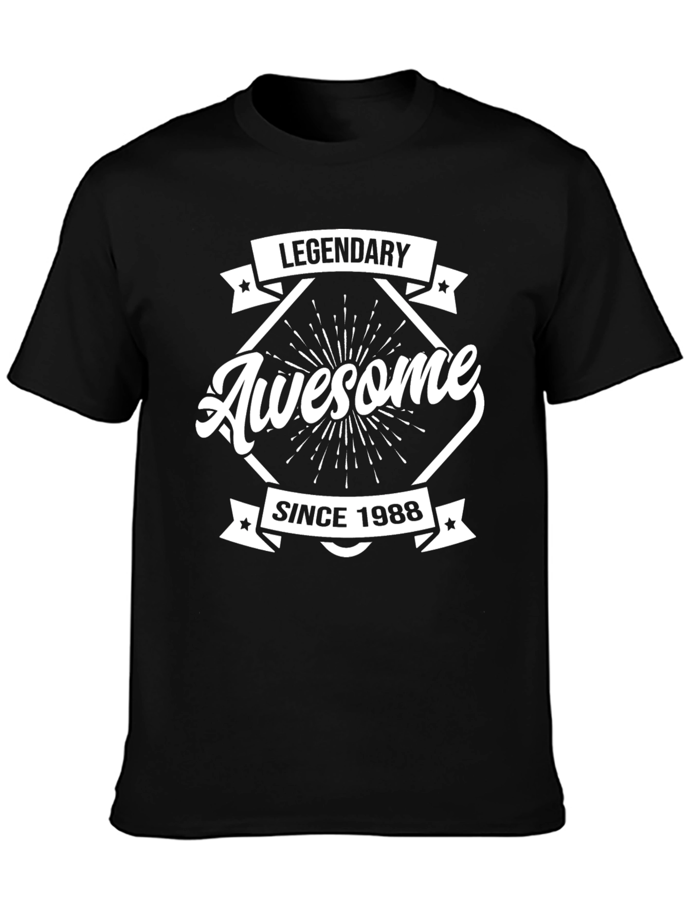 Legendary Awesome Since 1988 Black Graphic T-Shirt