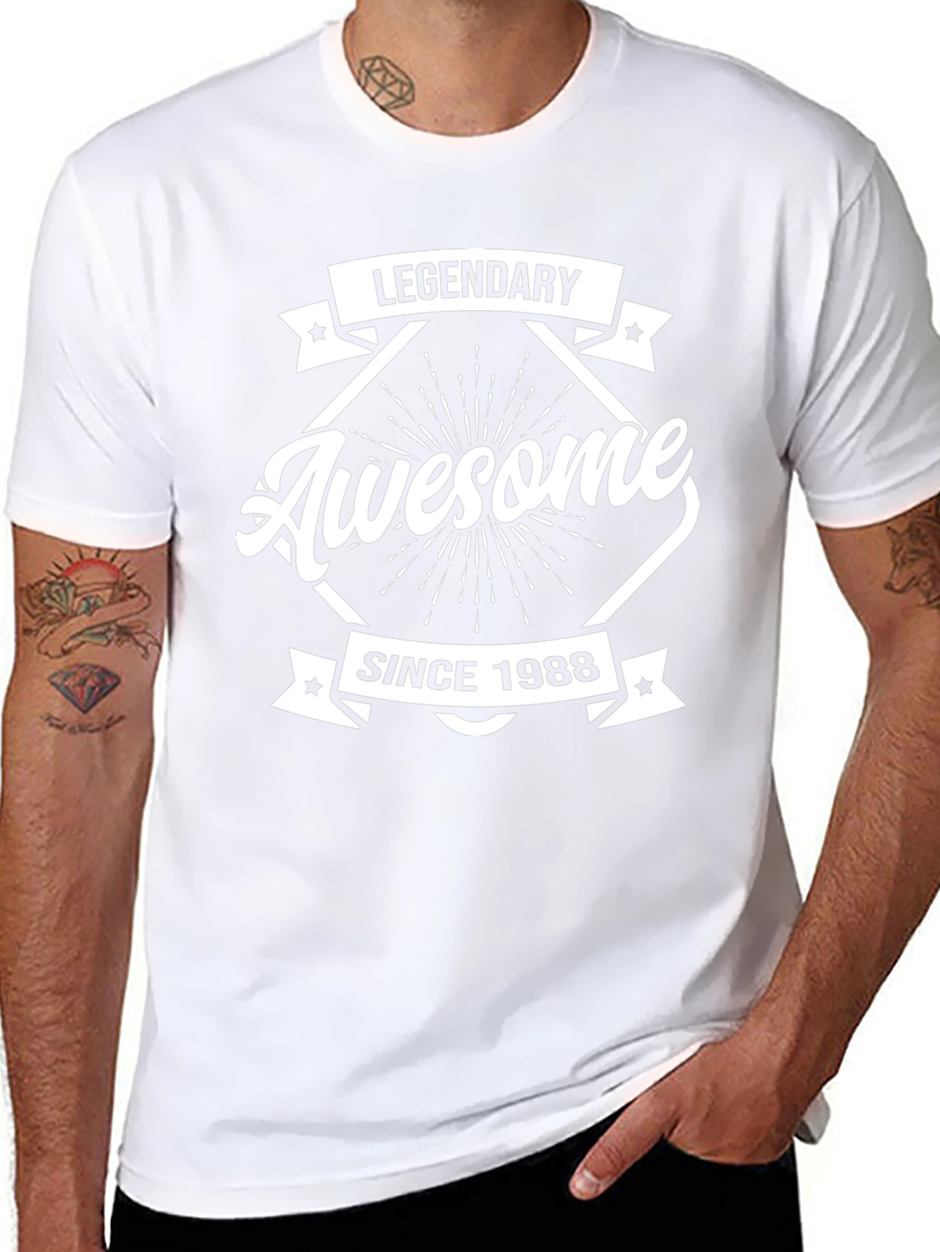 Legendary Awesome Since 1988 Black Graphic T-Shirt