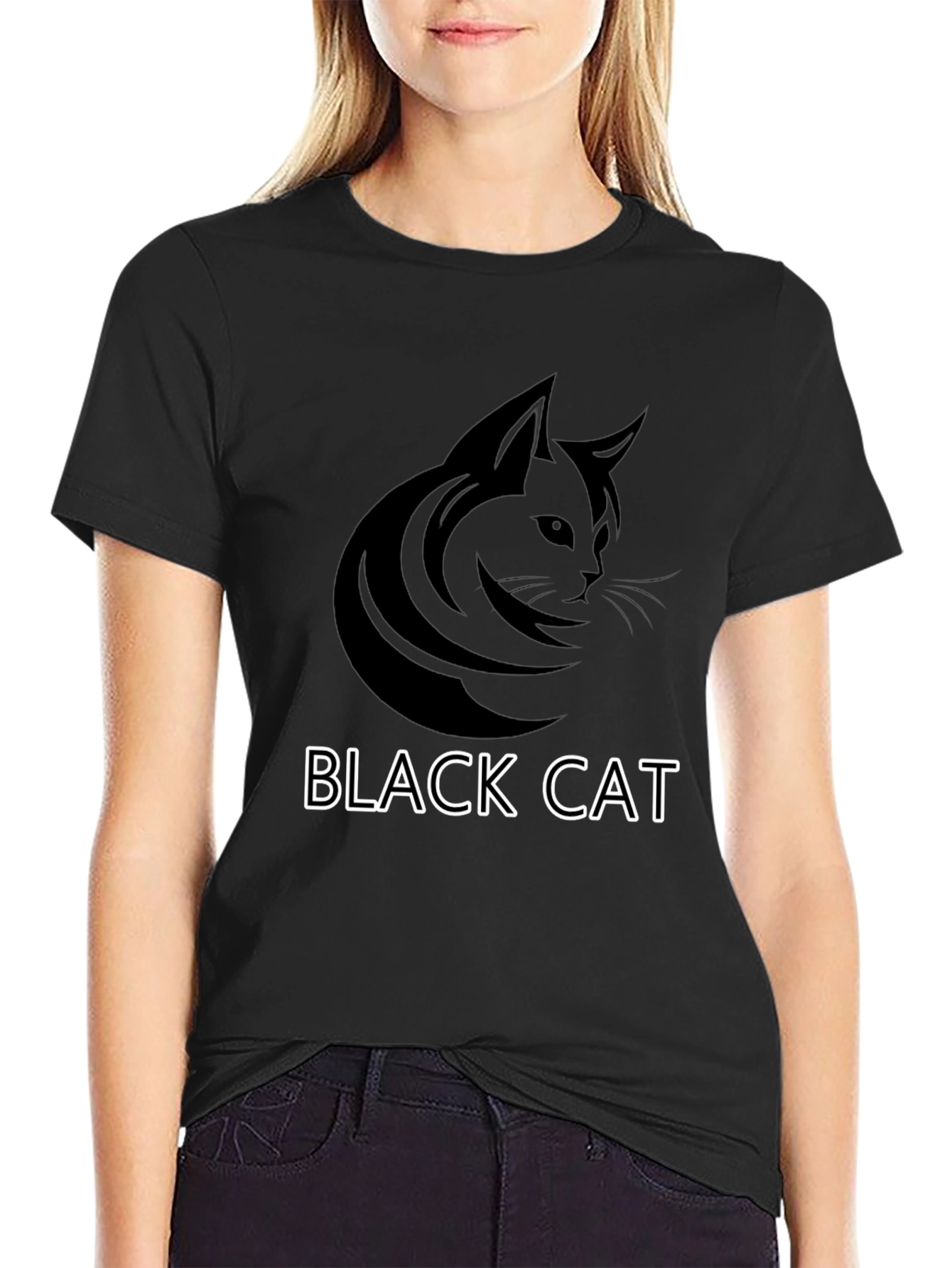 Black Cat Graphic Tee - Cool Cat Lover T-Shirt