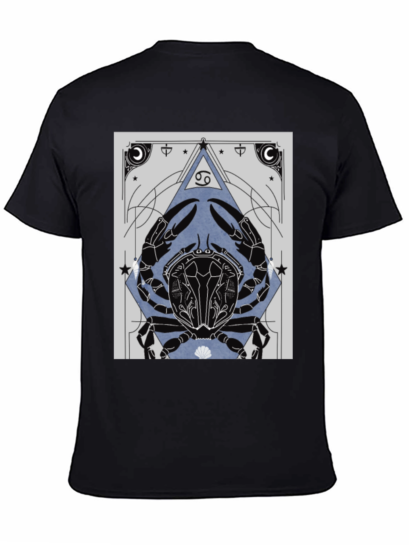 Cancer Zodiac Graphic Tee - Black Cotton T-Shirt