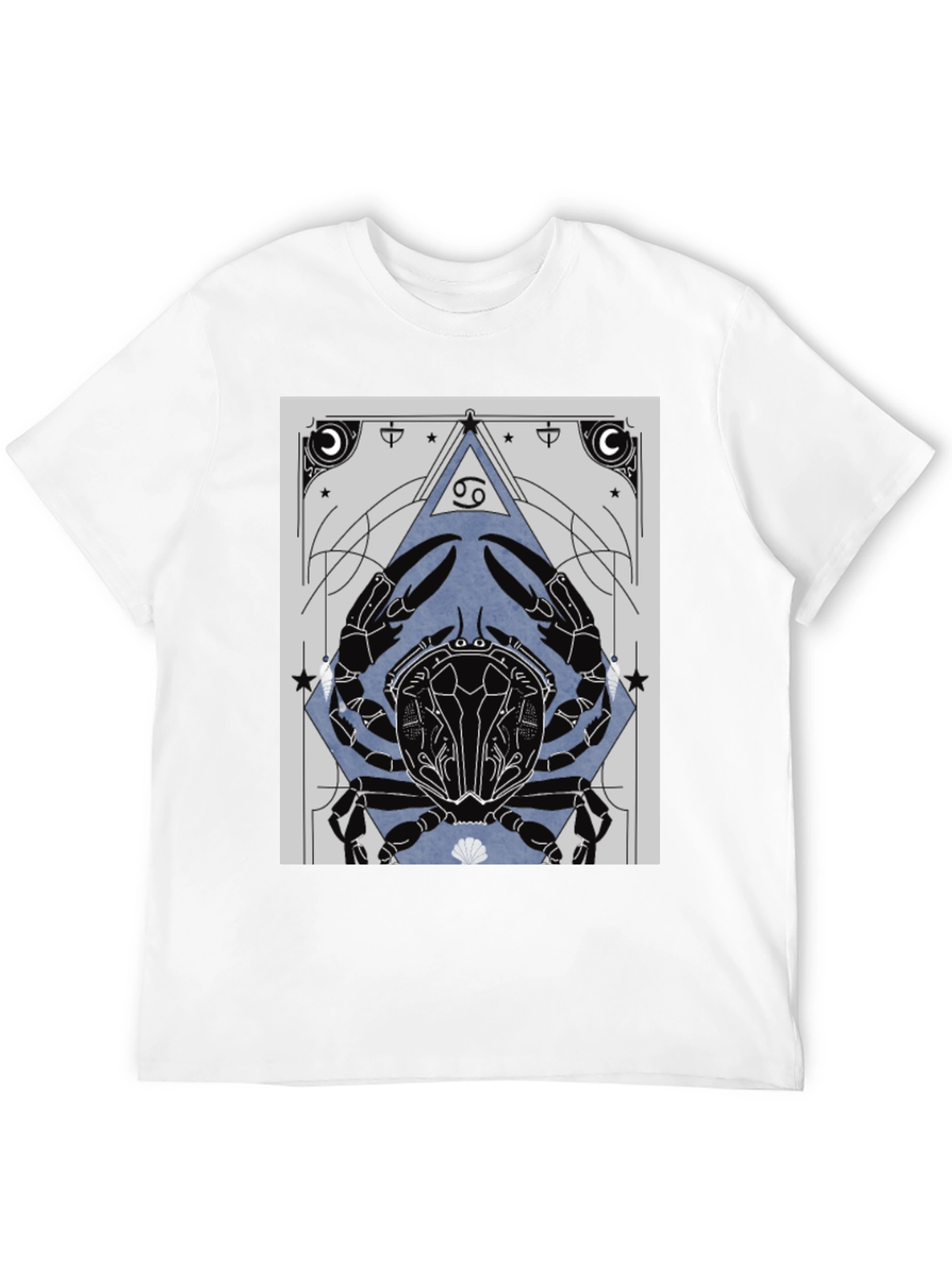Cancer Zodiac Graphic Tee - Black Cotton T-Shirt