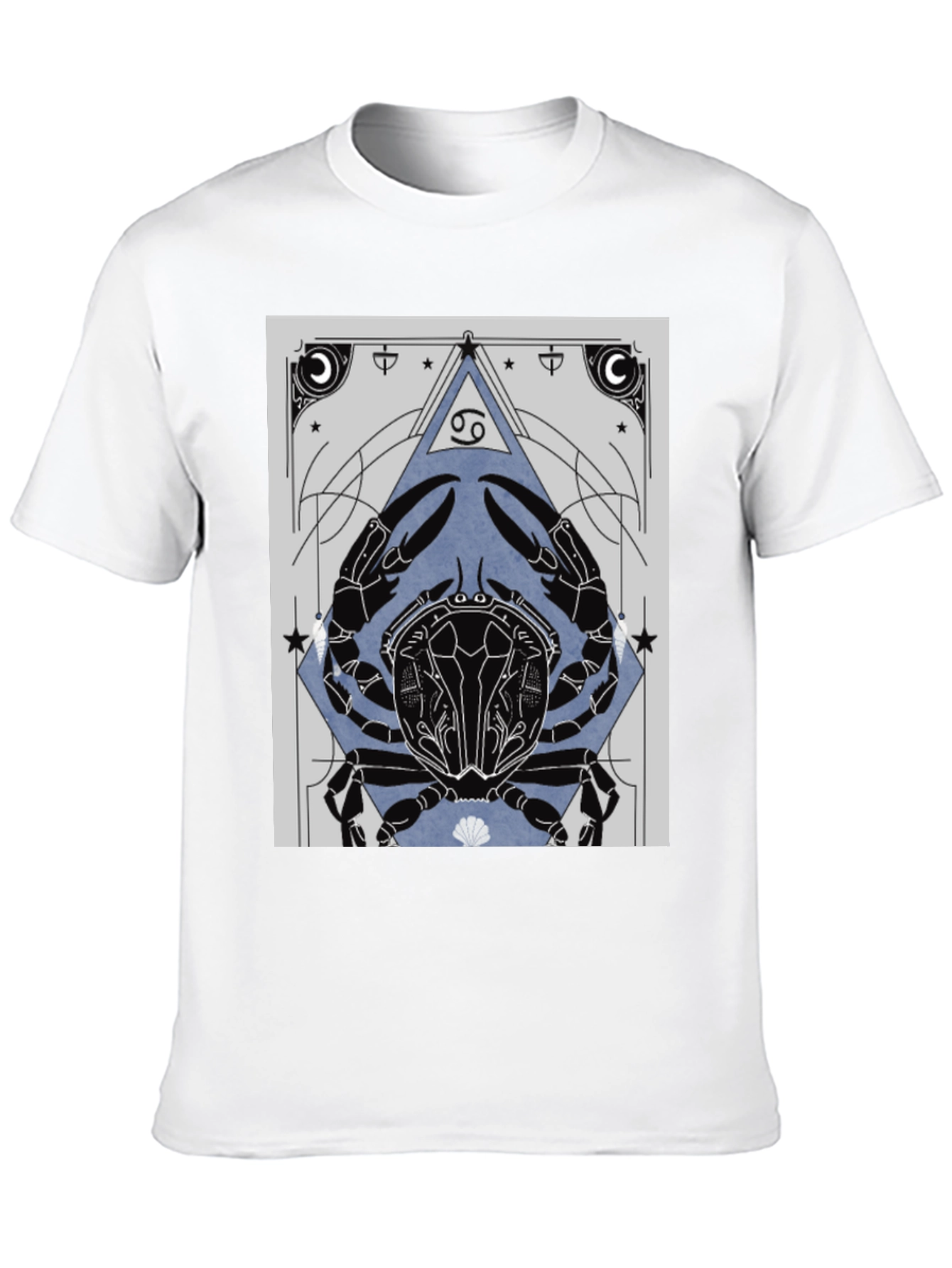 Cancer Zodiac Graphic Tee - Black Cotton T-Shirt