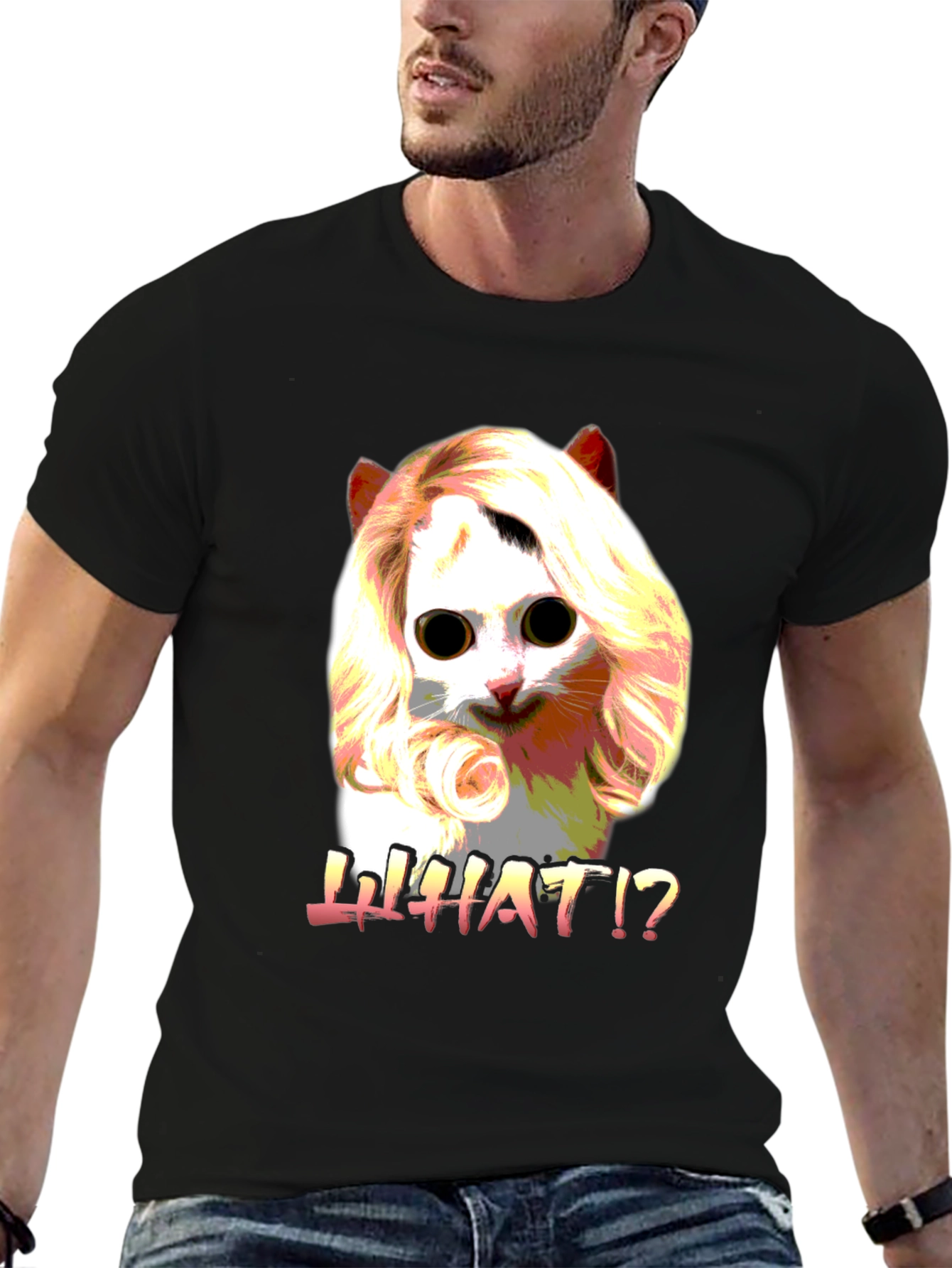 Funny Cat WHAT!? Graphic T-Shirt