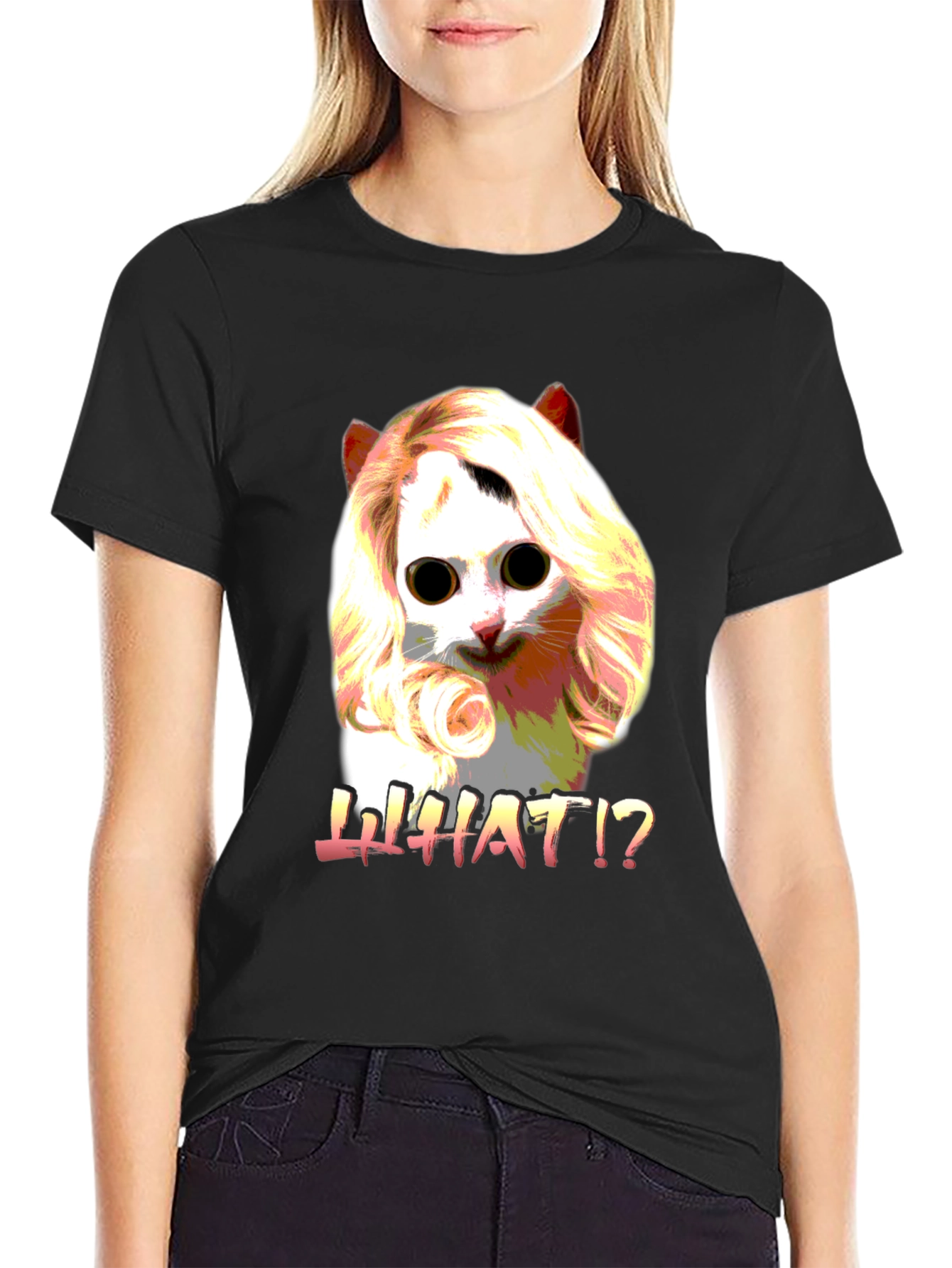 Funny Cat WHAT!? Graphic T-Shirt