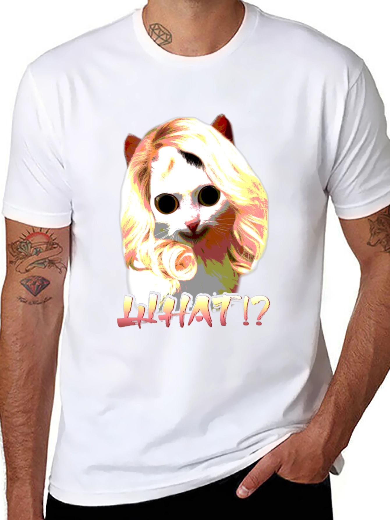 Funny Cat WHAT!? Graphic T-Shirt