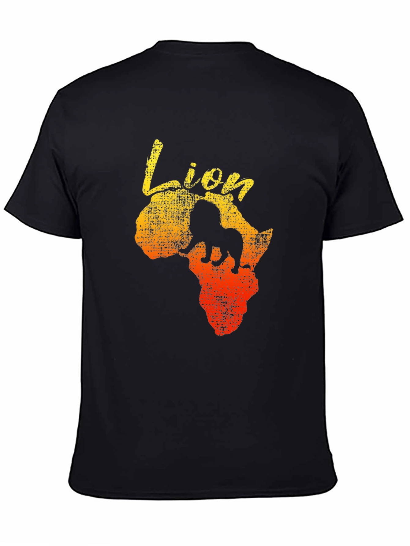 Lion Africa Graphic Print Mens Black T-Shirt