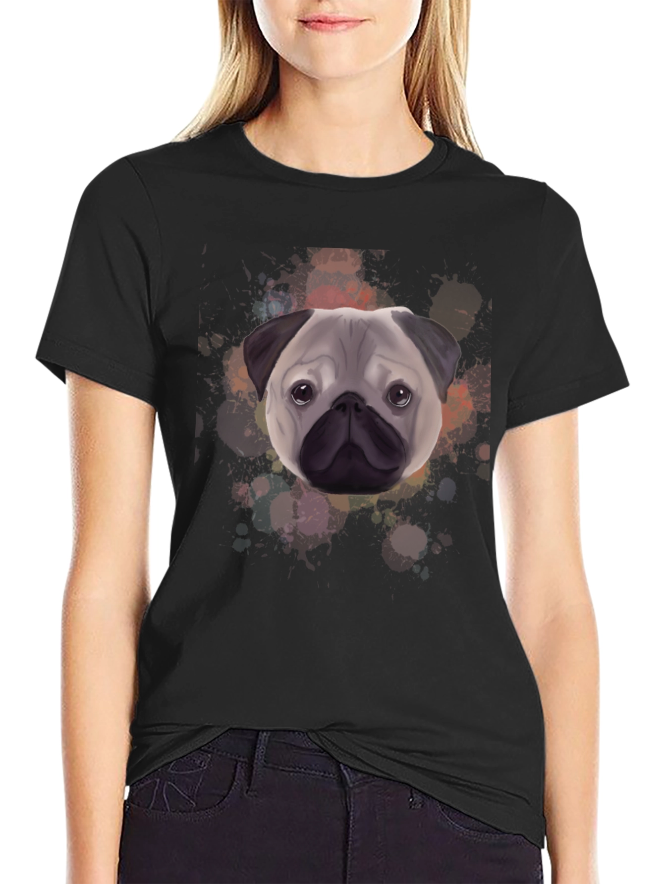 Pug Portrait Graphic T-Shirt - Stylish Dog Tee
