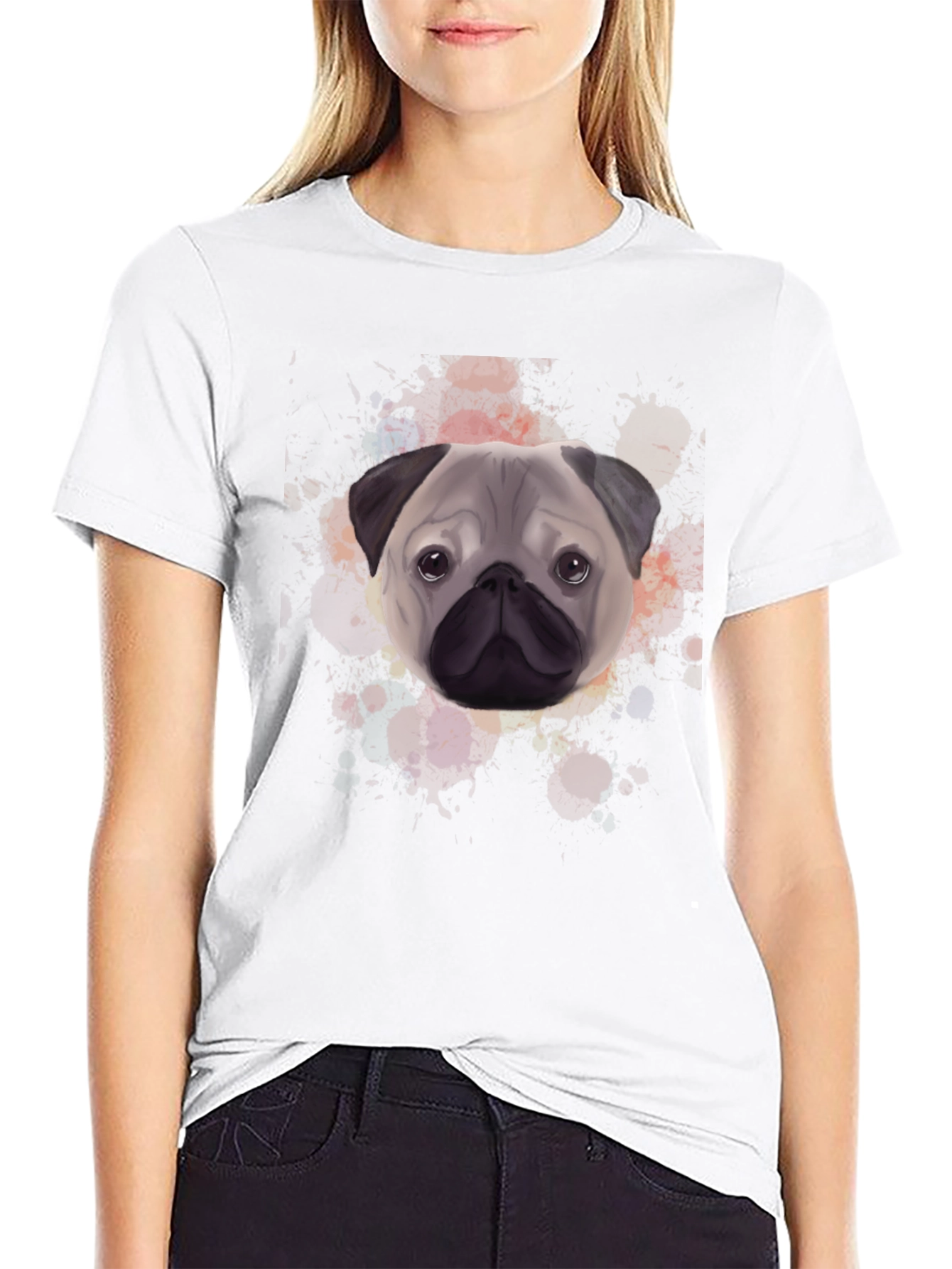 Pug Portrait Graphic T-Shirt - Stylish Dog Tee