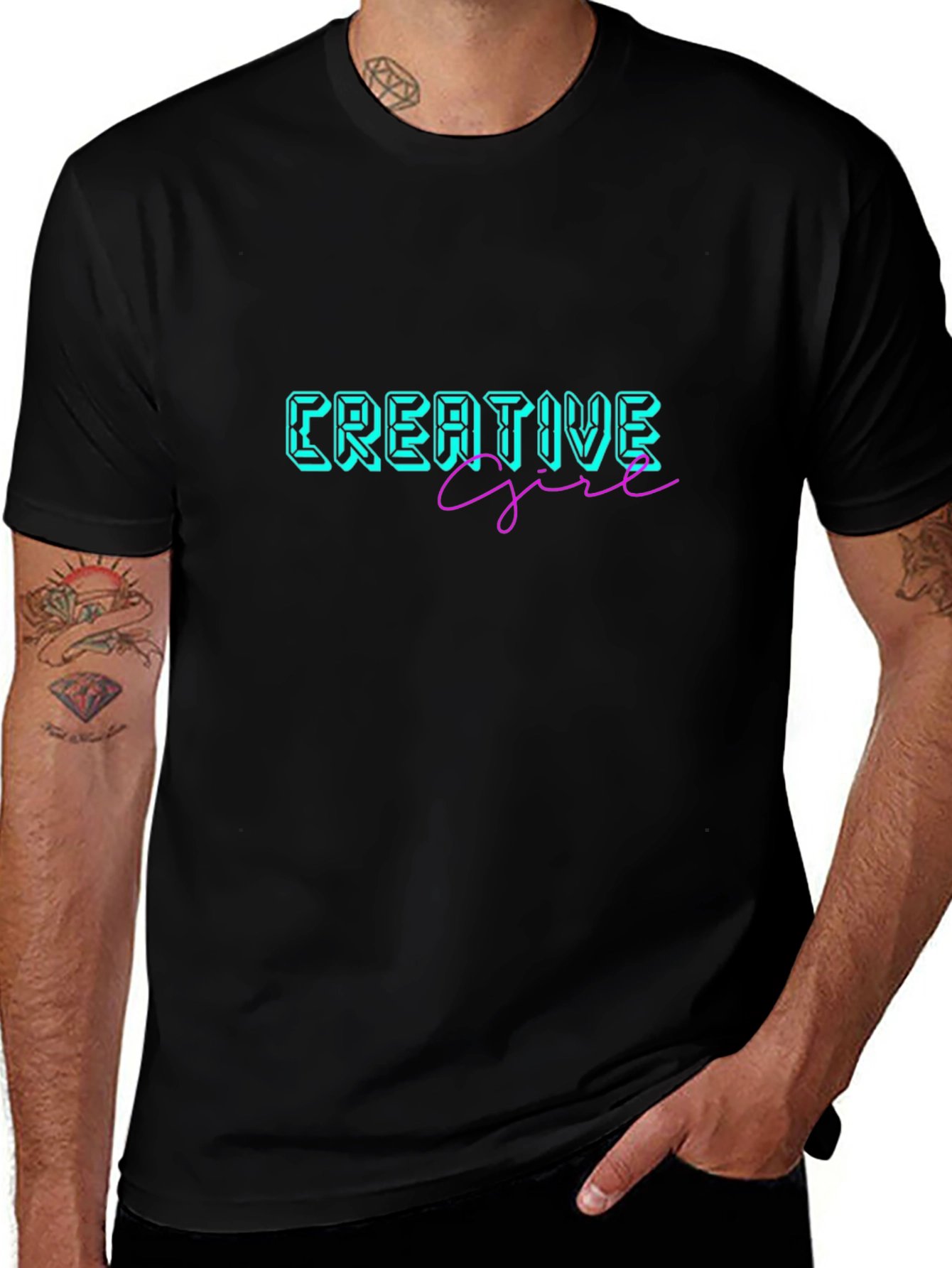 Creative Girl Black Graphic Tee