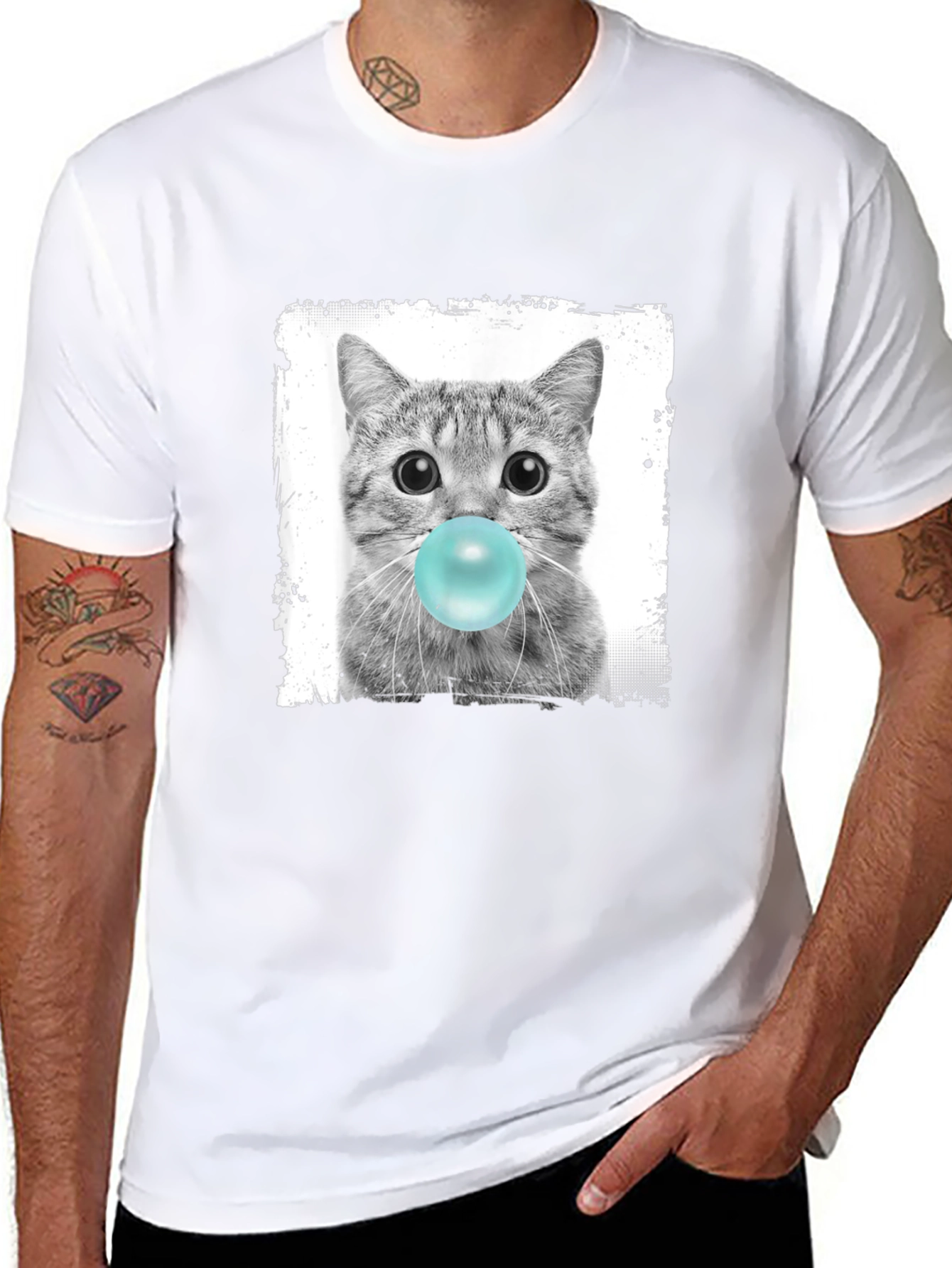 Bubble Gum Cat T-Shirt - Funny Graphic Tee