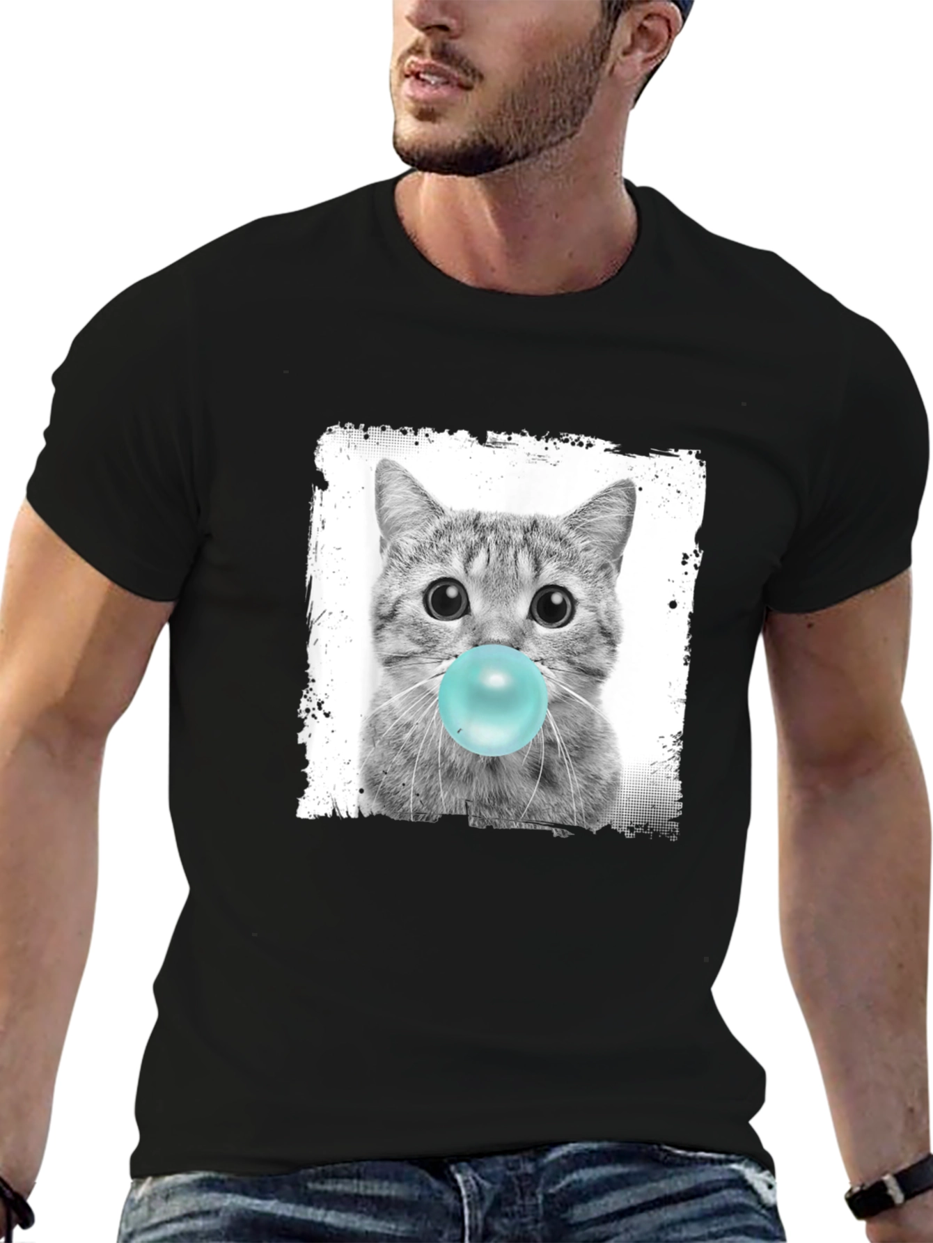 Bubble Gum Cat T-Shirt - Funny Graphic Tee