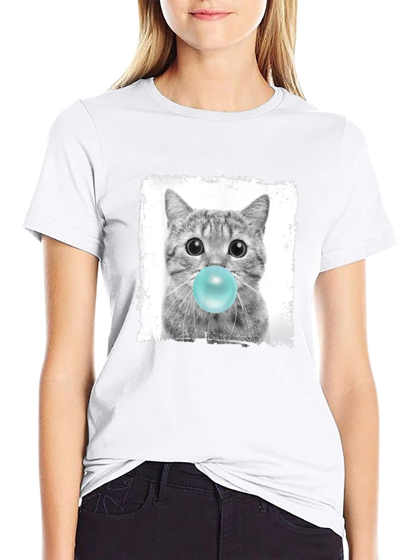 Bubble Gum Cat T-Shirt - Funny Graphic Tee
