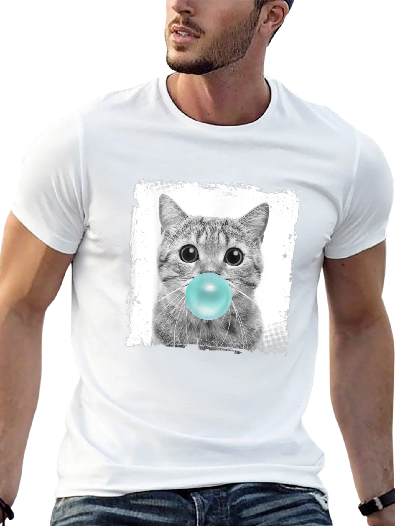 Bubble Gum Cat T-Shirt - Funny Graphic Tee