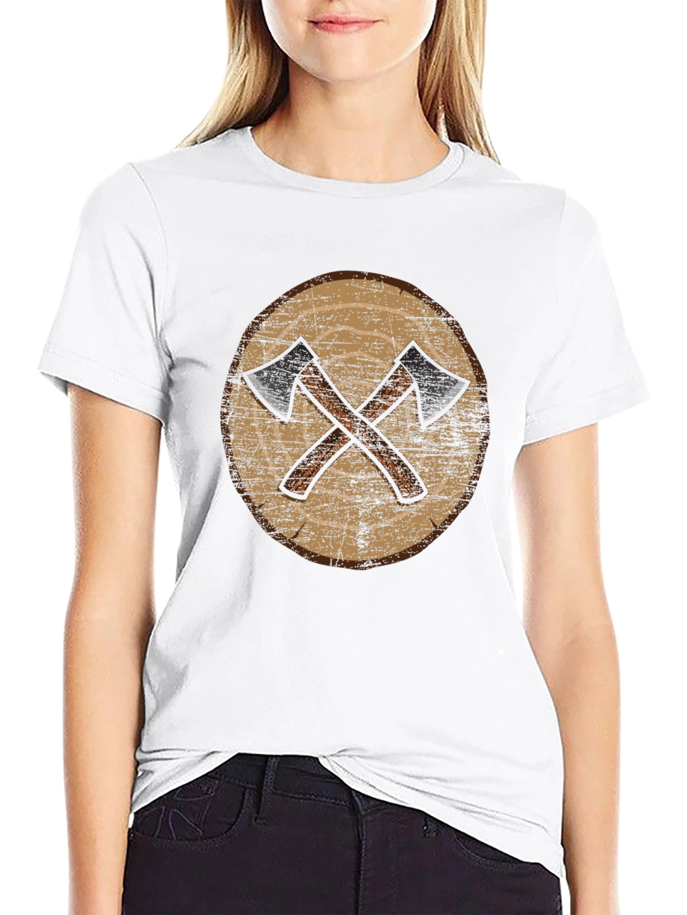 Viking Axe Shield Graphic Tee - Black