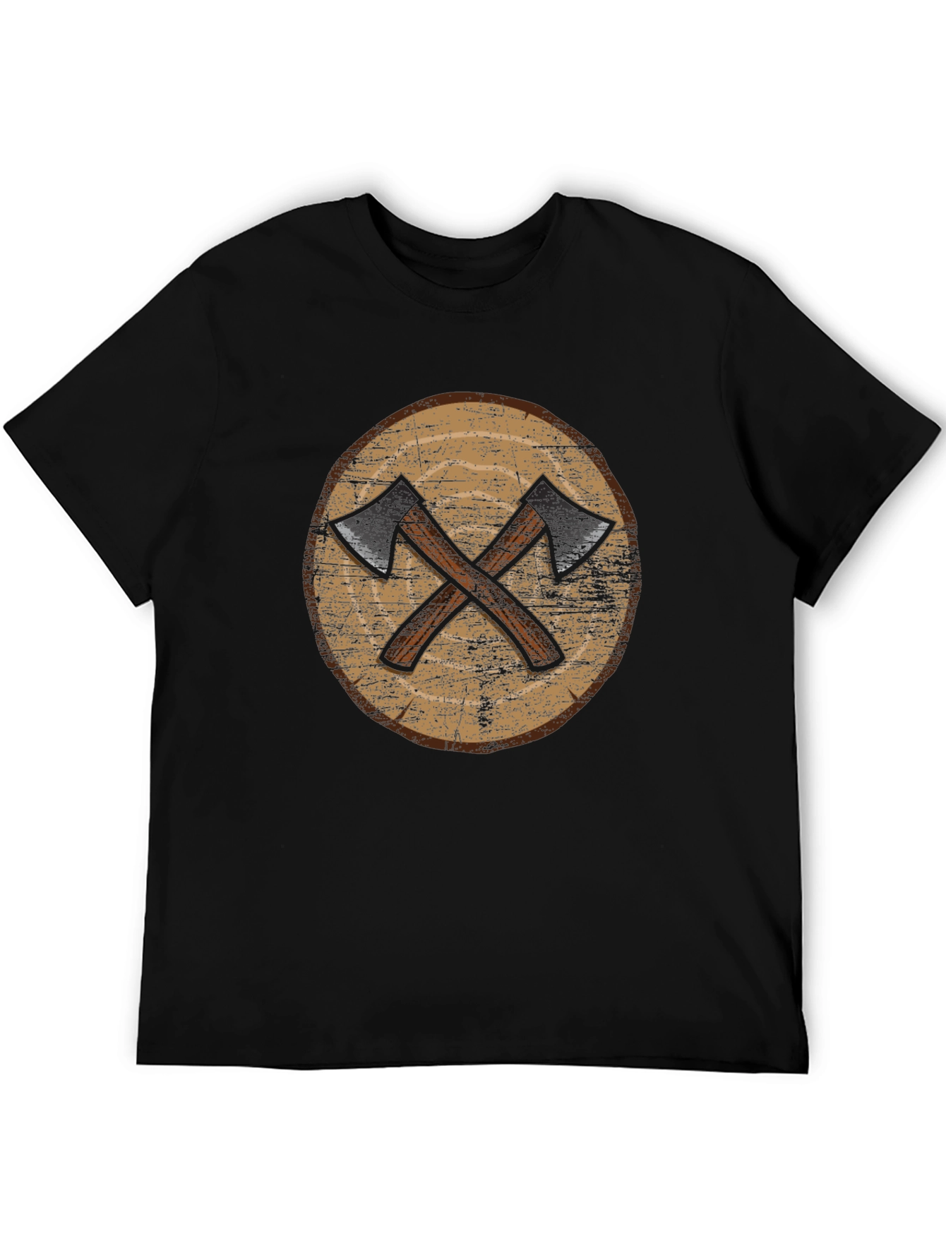Viking Axe Shield Graphic Tee - Black