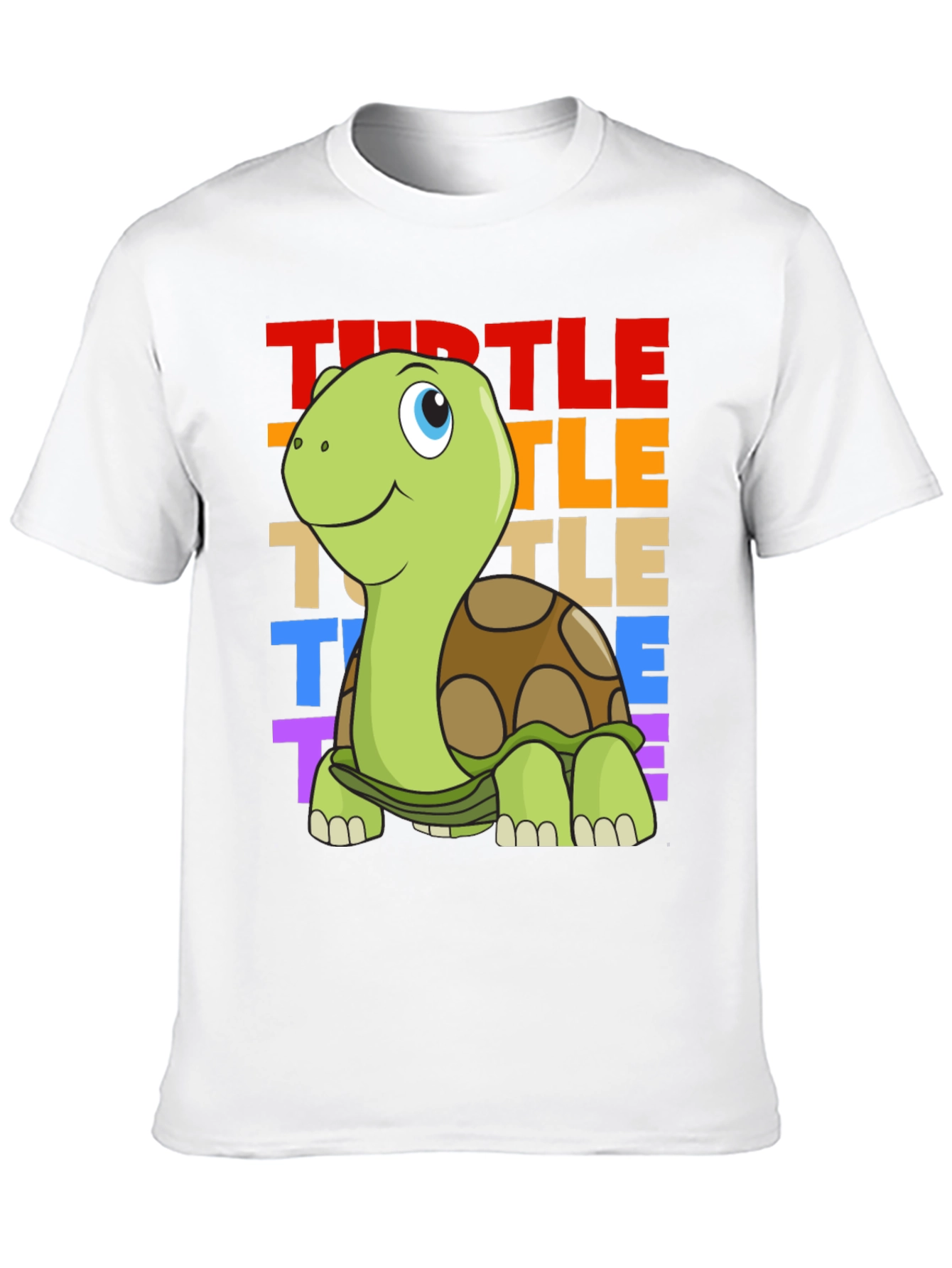Cartoon Turtle Graphic Tee - Unisex Black T-Shirt