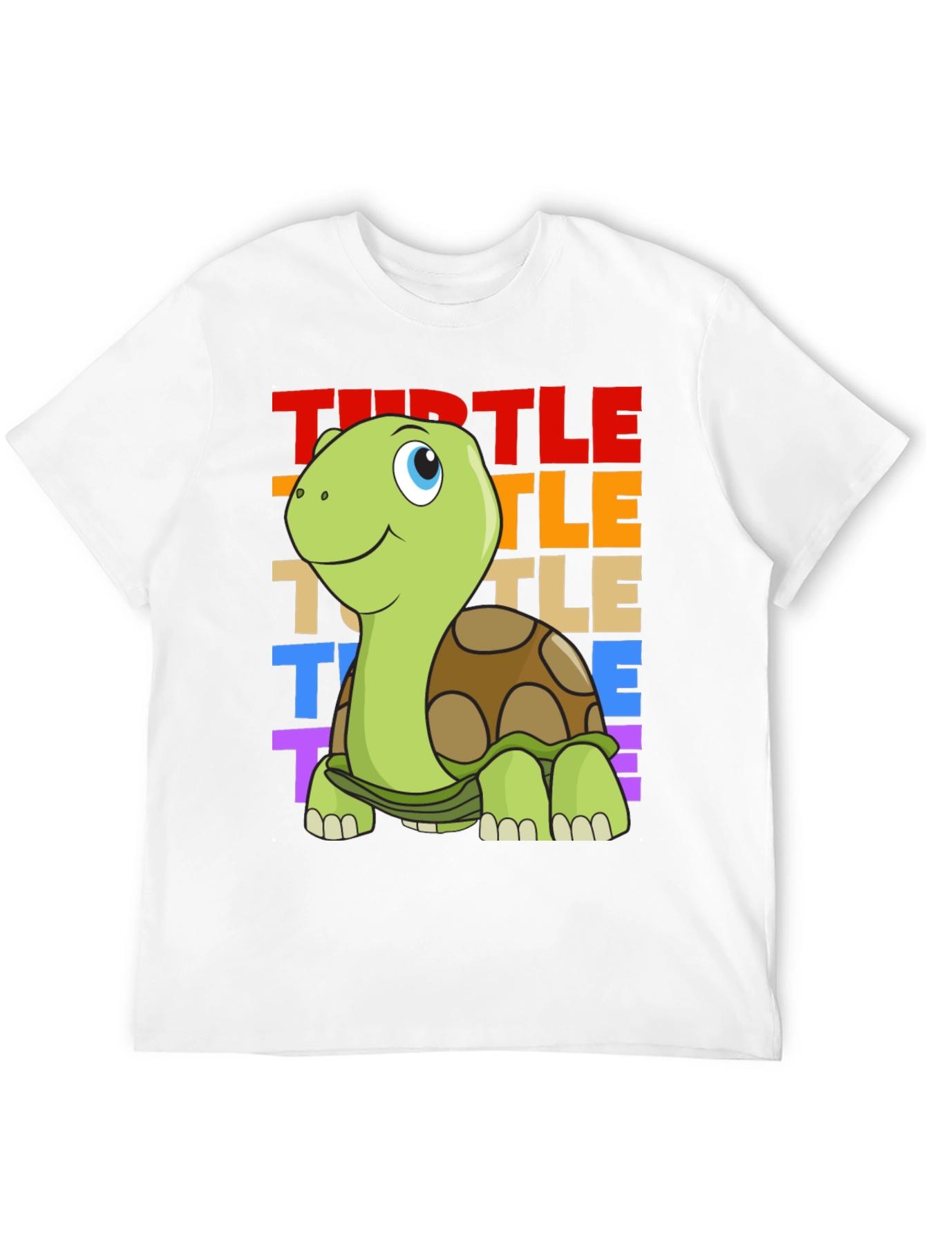 Cartoon Turtle Graphic Tee - Unisex Black T-Shirt