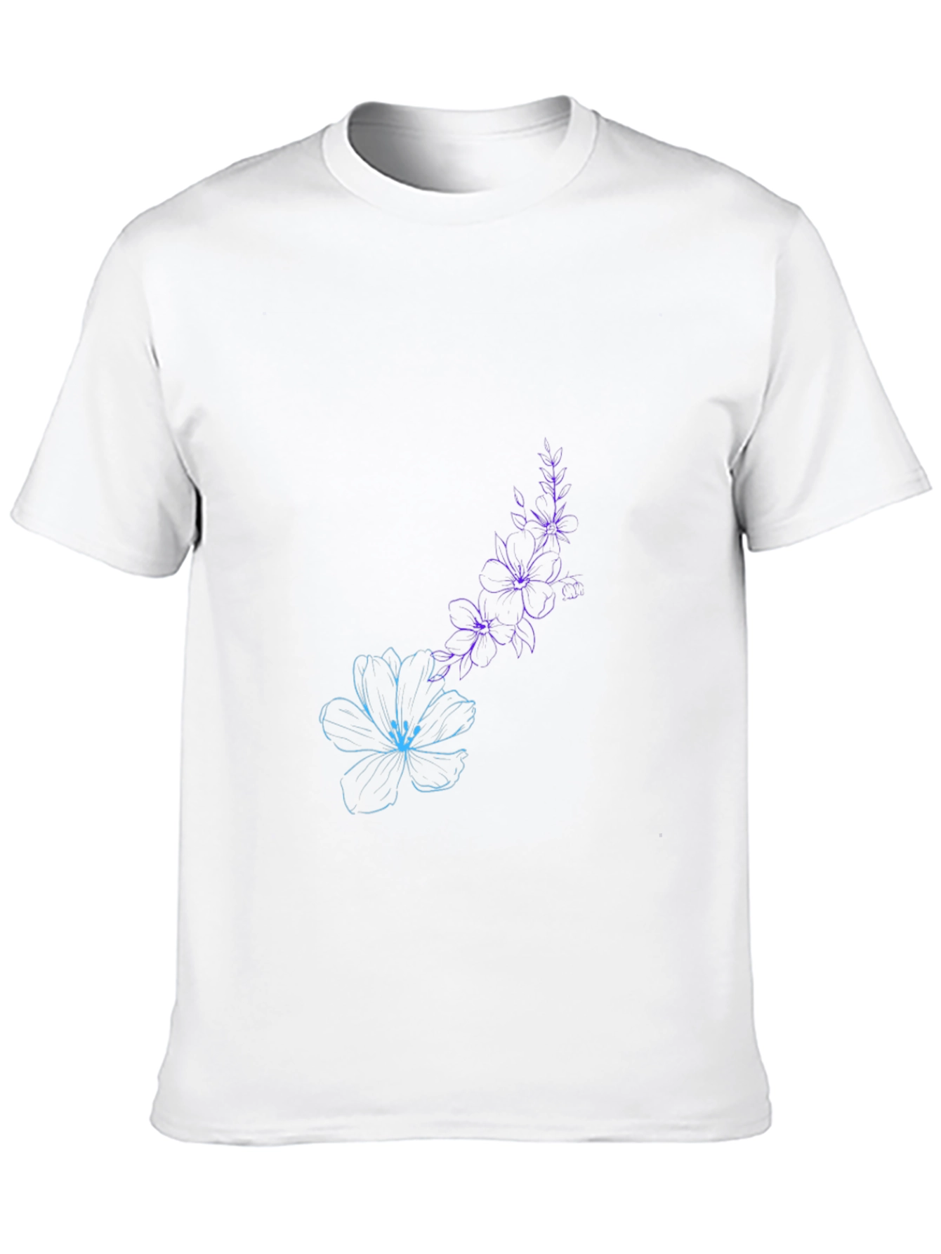 Black Floral Sketch T-Shirt - Artistic Style