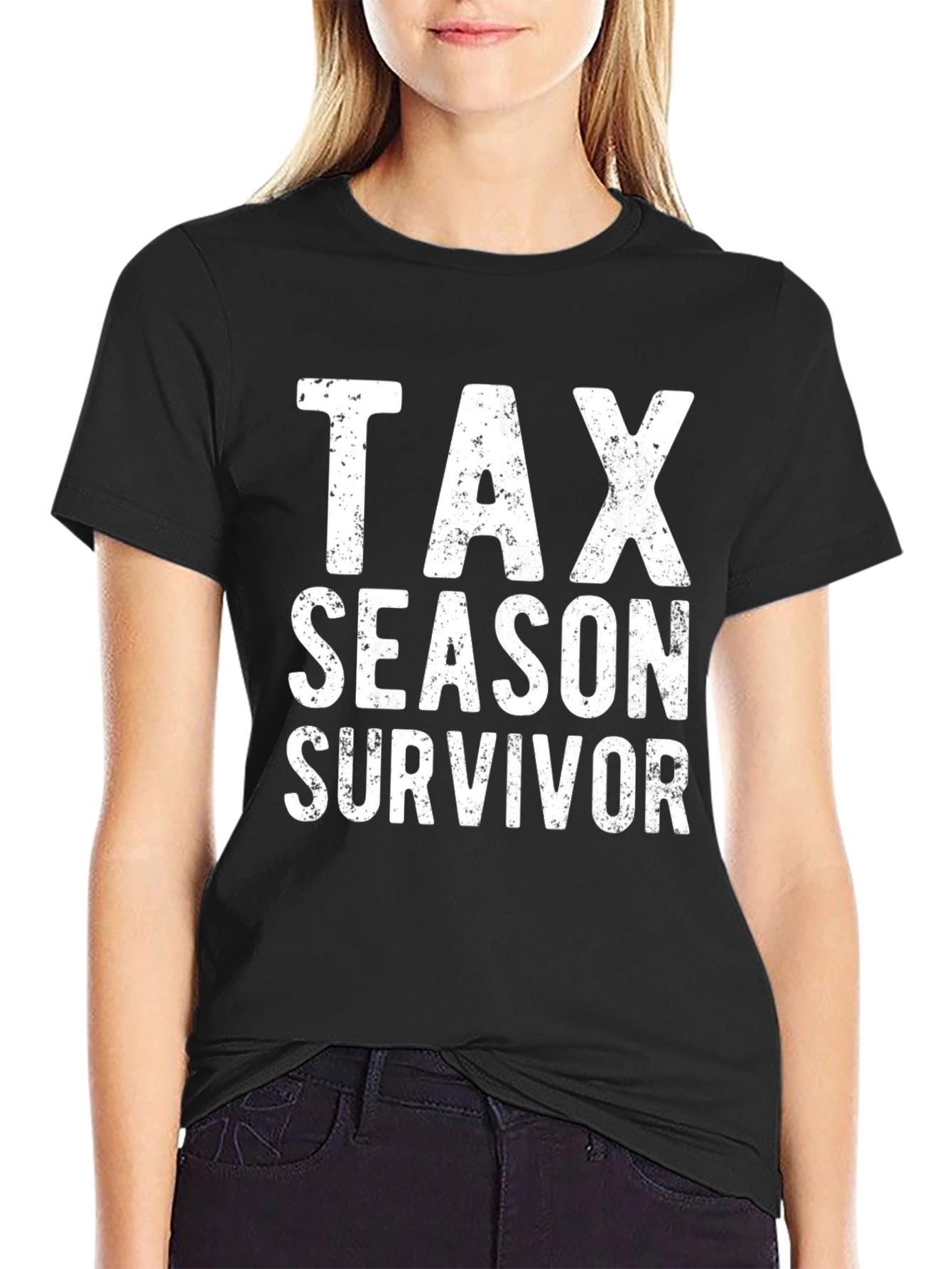 Tax Season Survivor Graphic Tee - Black