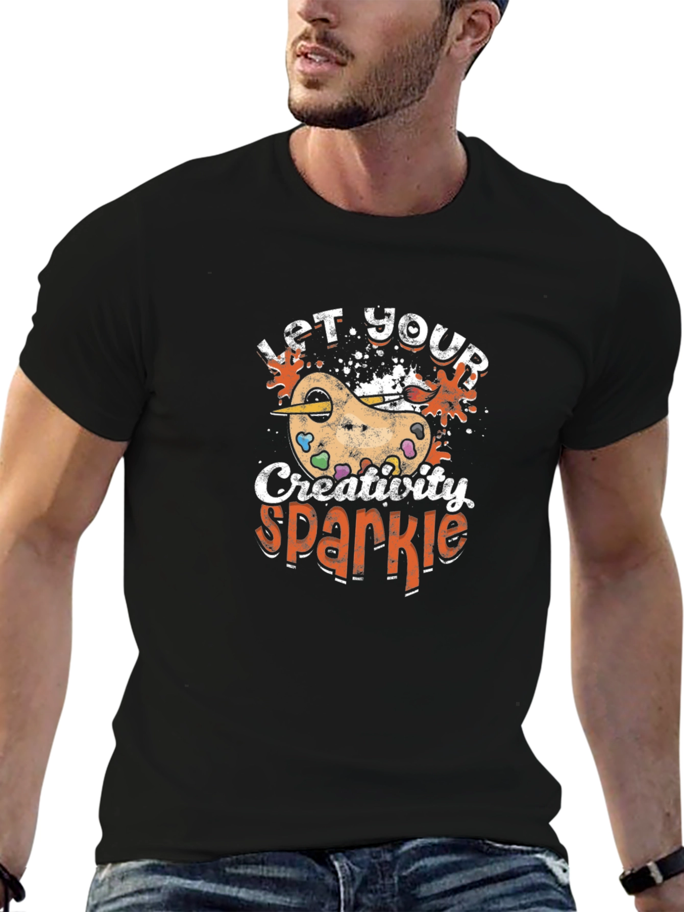 Creative Sparkle T-Shirt - Artist Palette Design