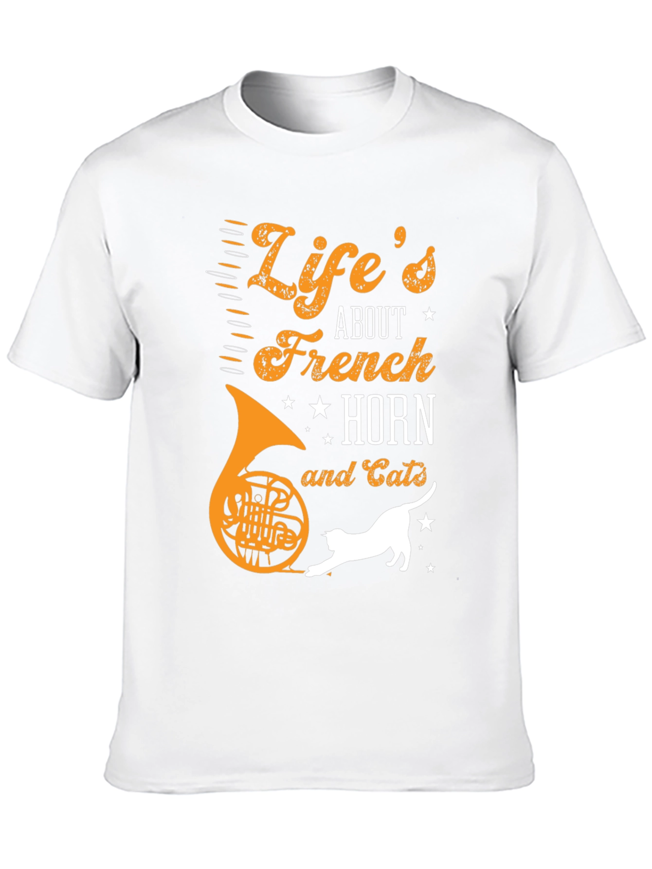 Lifes About French Horn and Cats T-Shirt